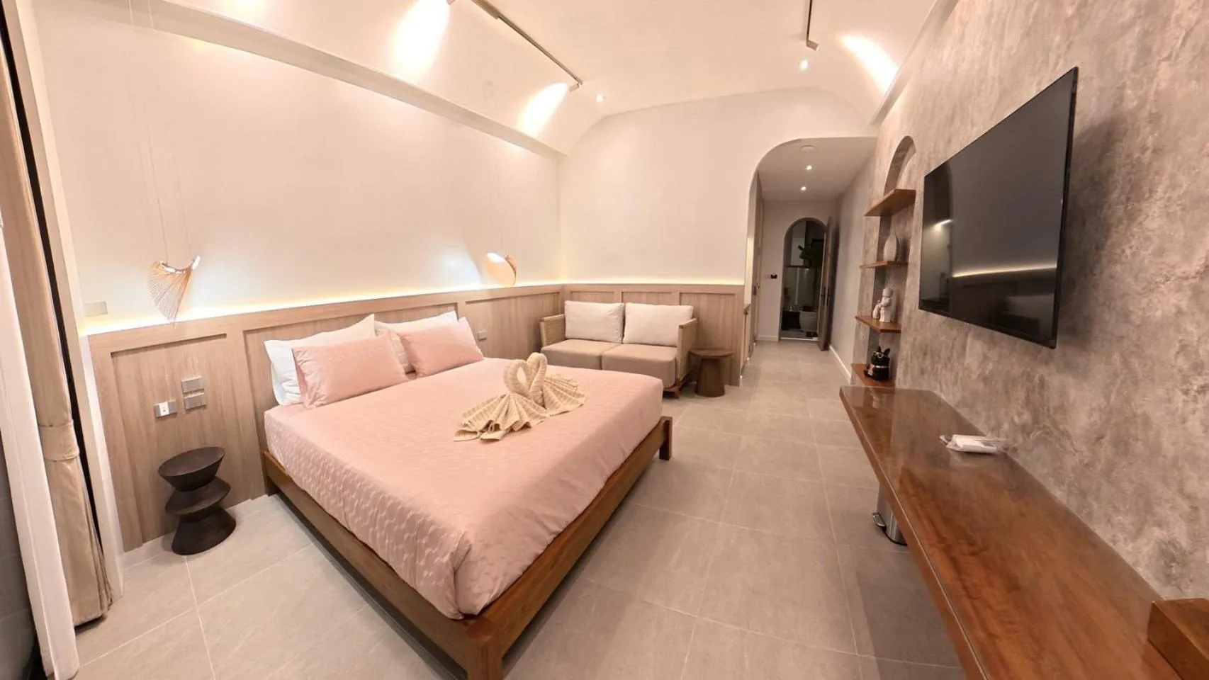 Bed in TC villa on beach