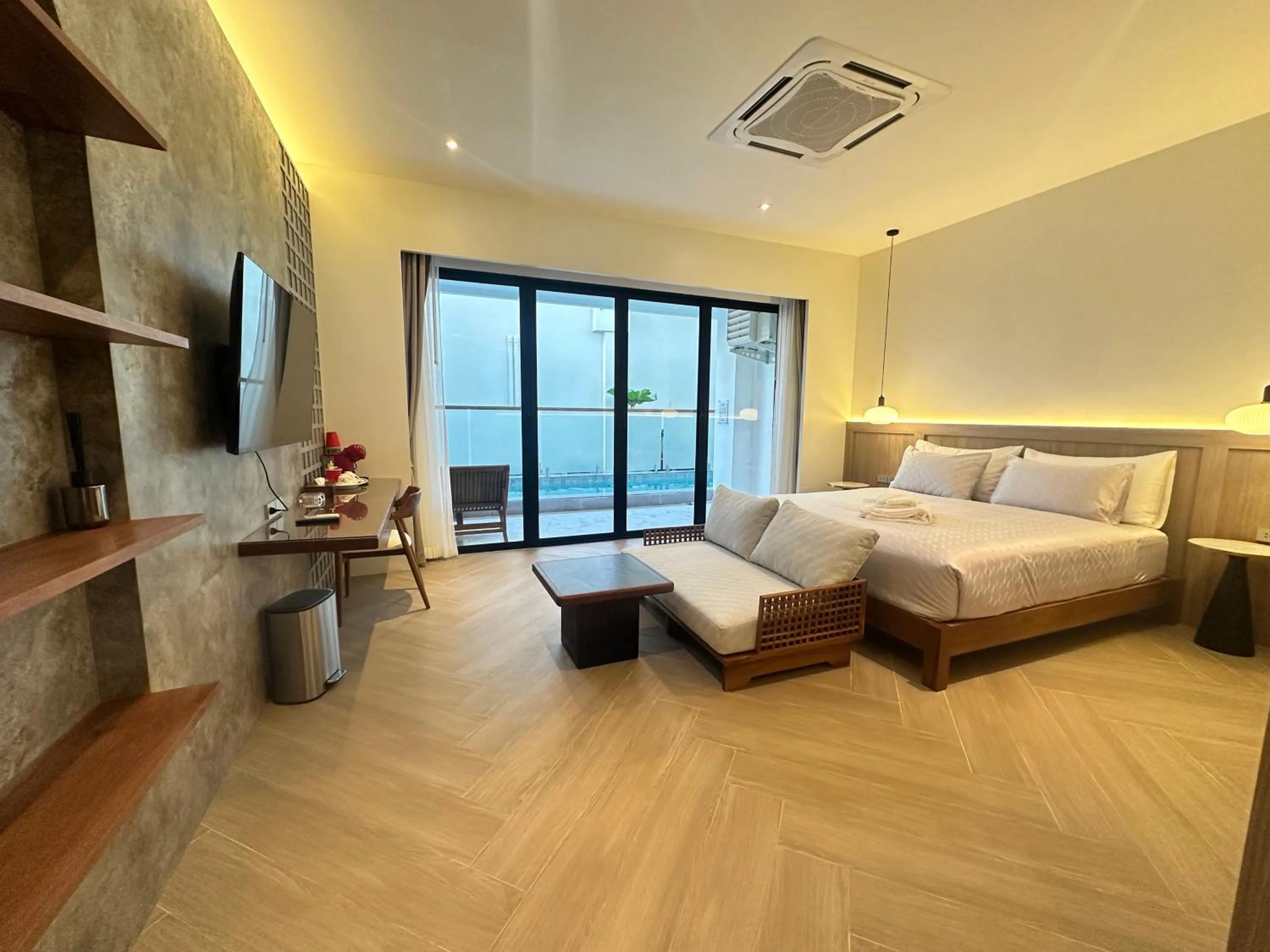 Bed in TC villa on beach