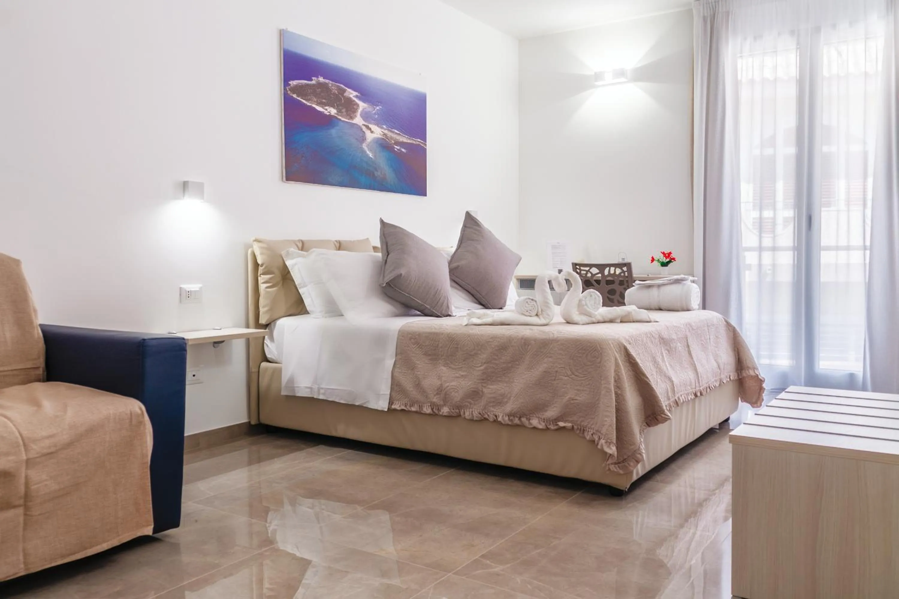 Bed in Mediterraneo Palace Luxury Affittacamere