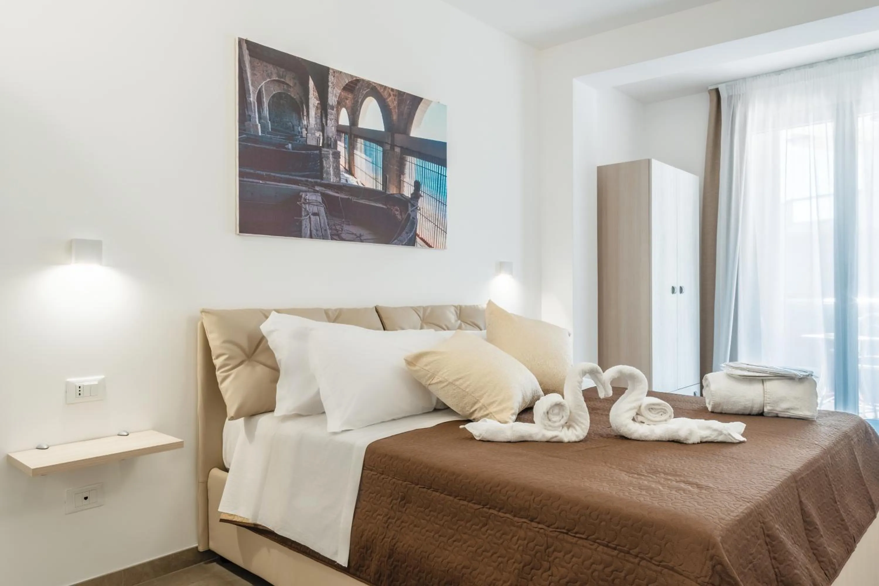 Bed in Mediterraneo Palace Luxury Affittacamere