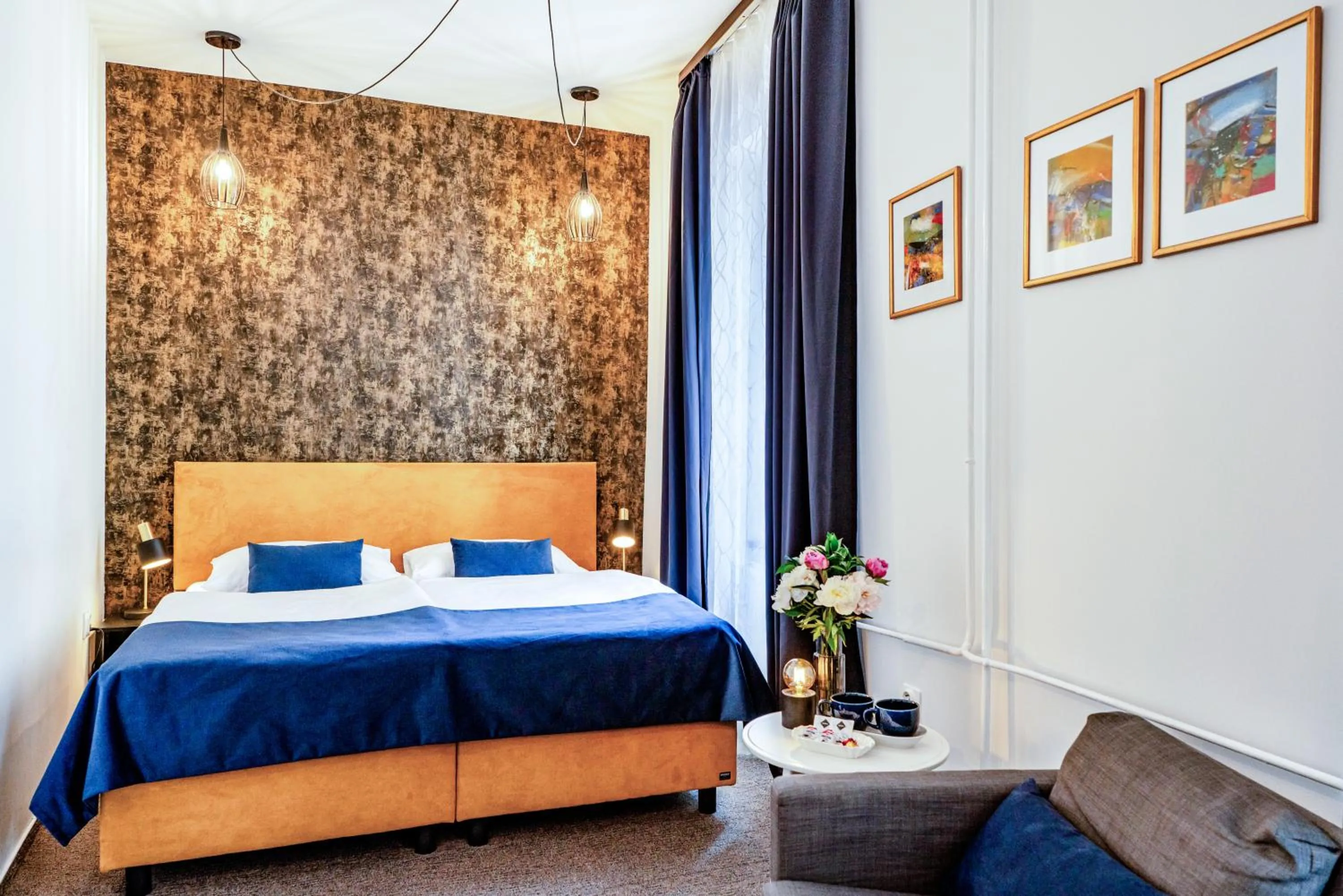 Decorative detail, Bed in BlueBell Hotel