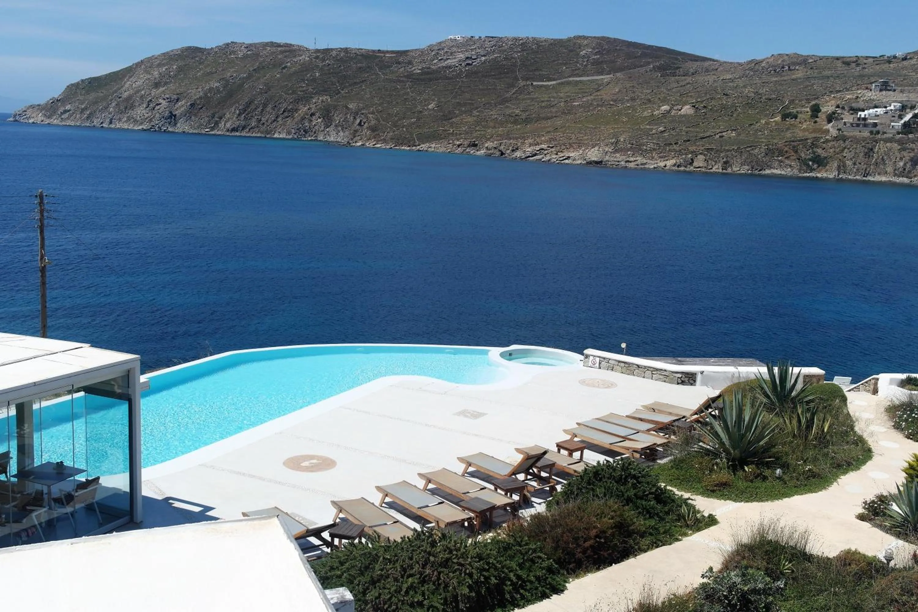 Pool view in Mykonos Pantheon