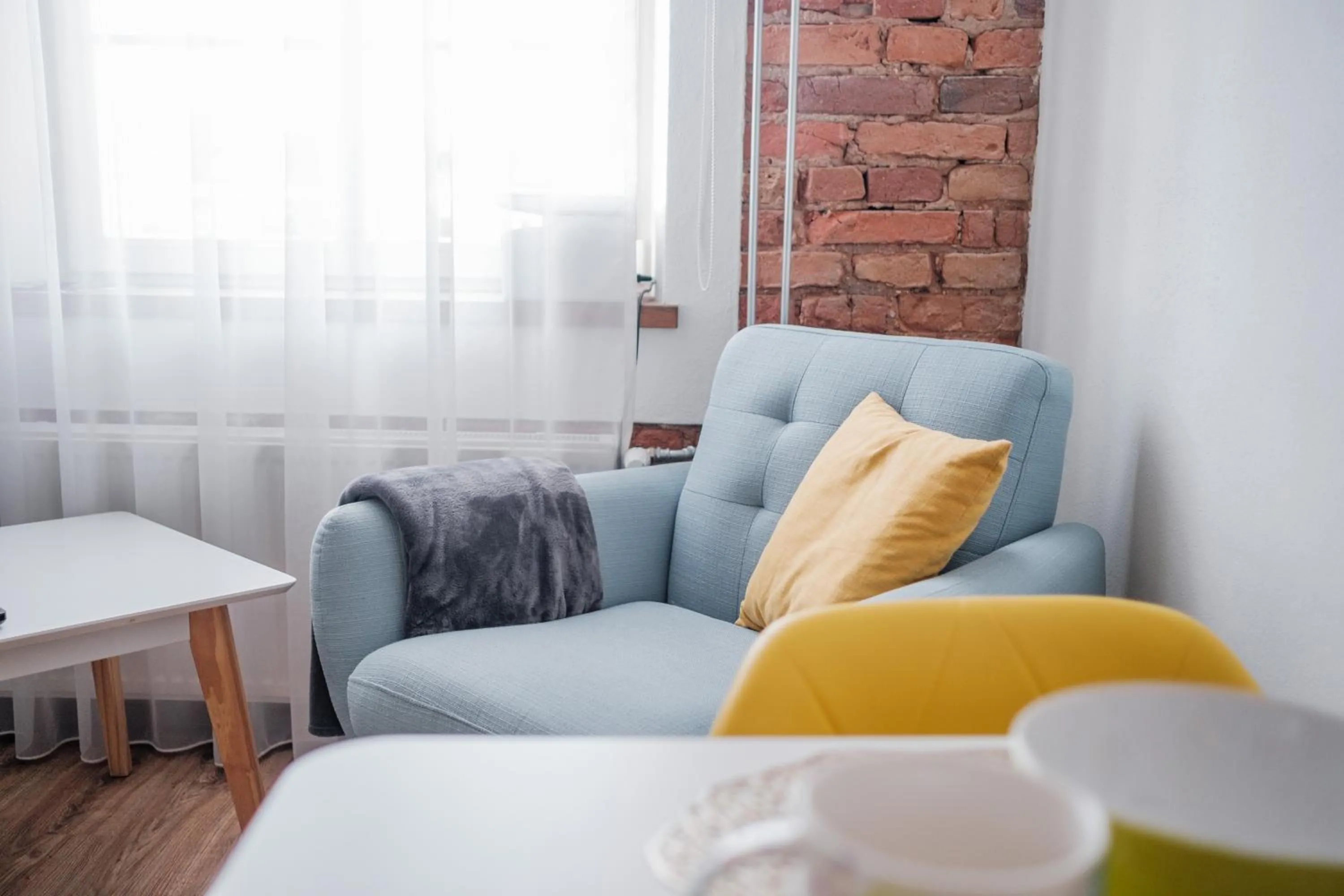 Seating area in Filosoofi 1 Studio Apartments