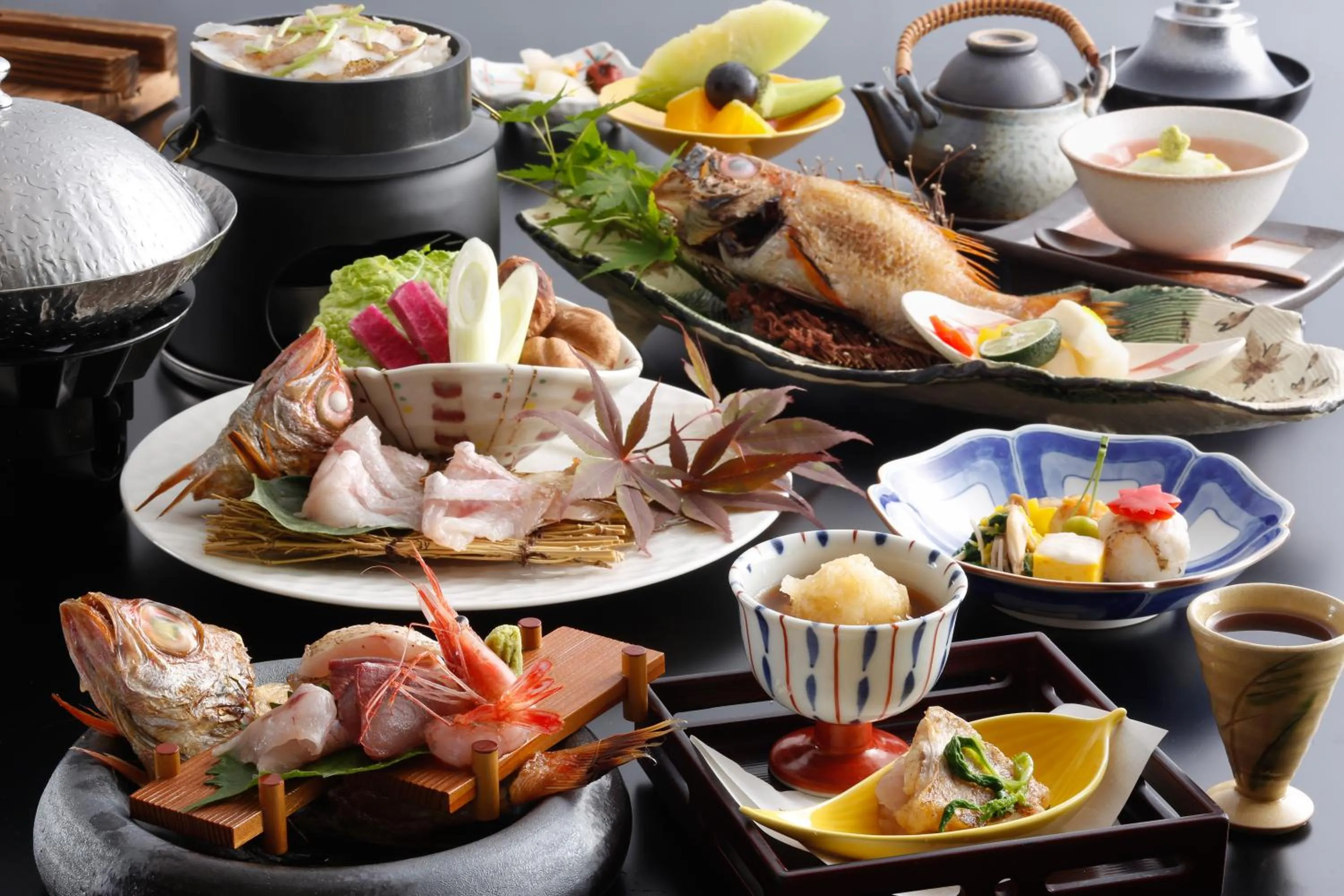 Dinner in Yamanaka Onsen Hanatsubaki