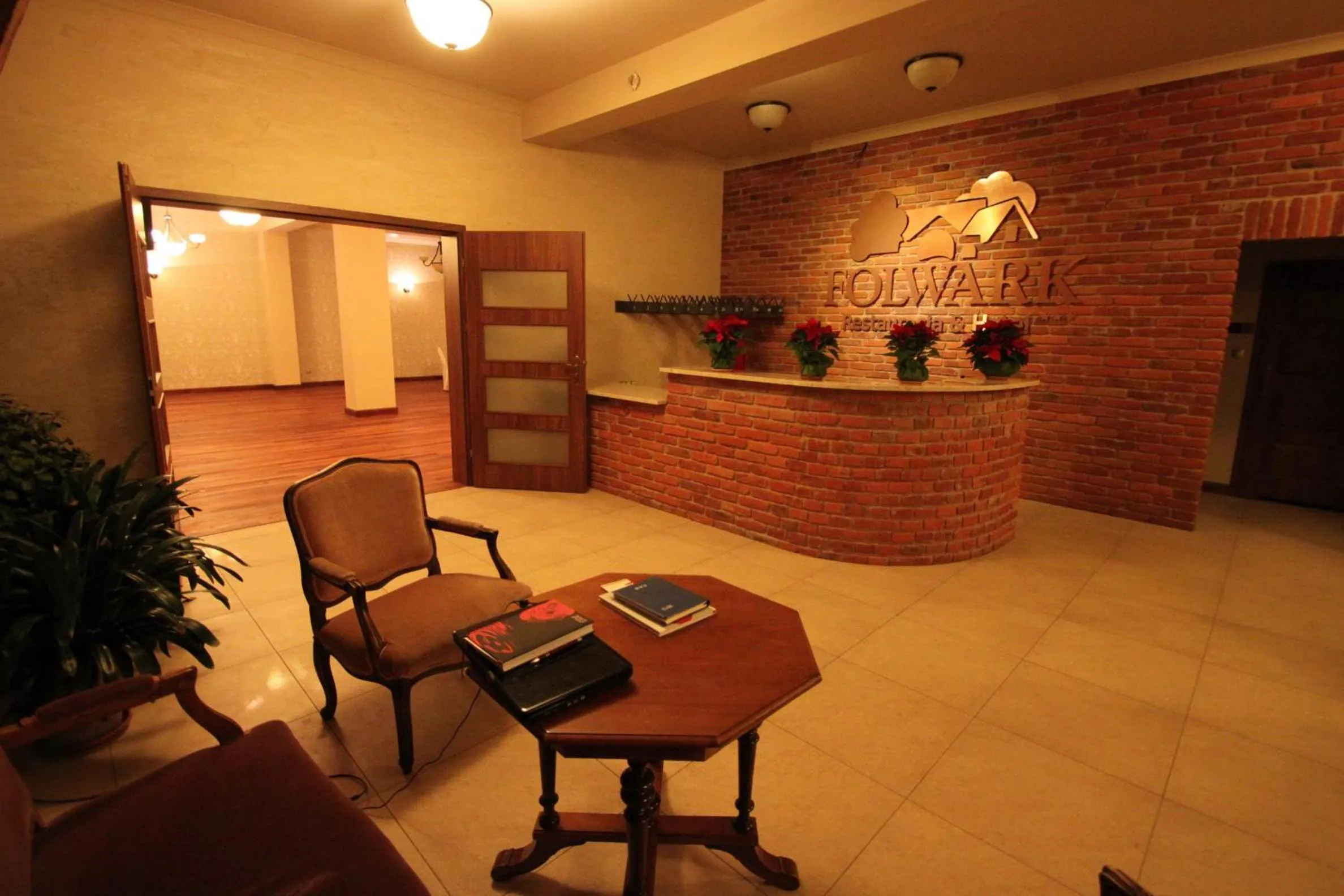Lobby or reception in Hotel Folwark