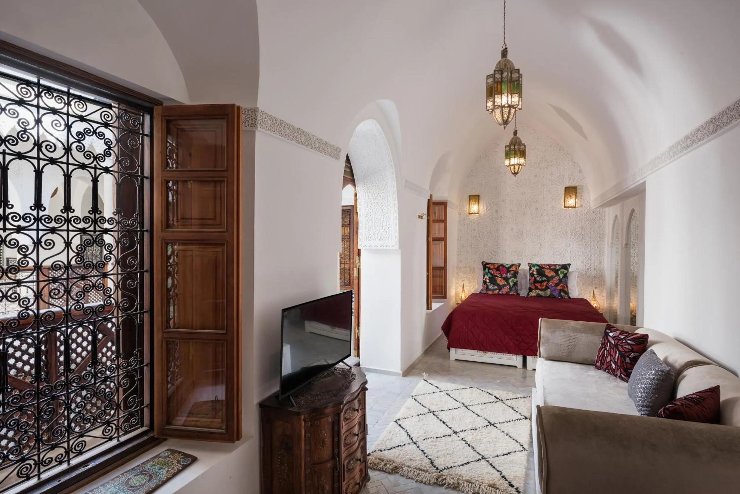 Living room, Bed in Riad Spice by Marrakech Riad
