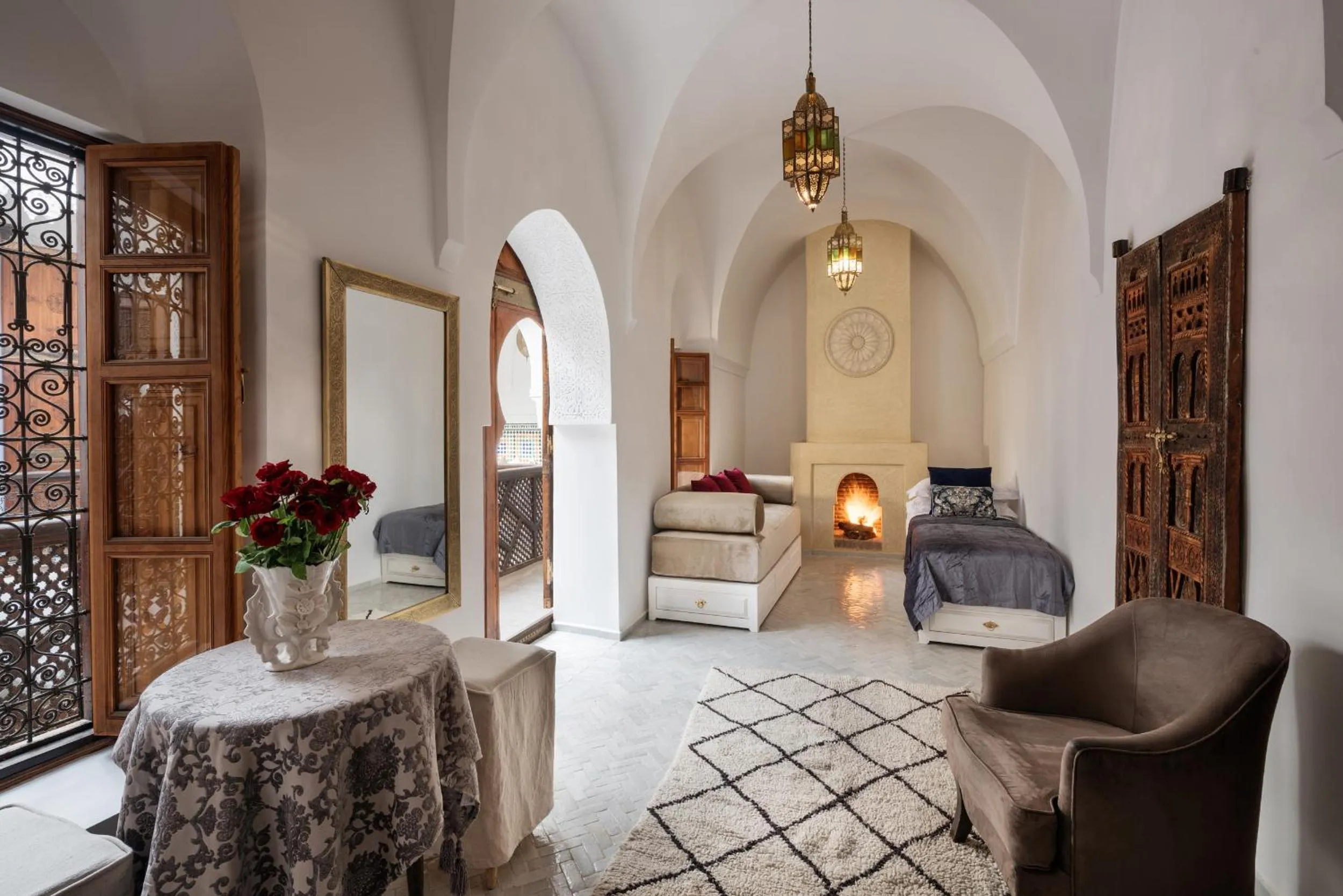 Seating area, Bed in Riad Spice by Marrakech Riad