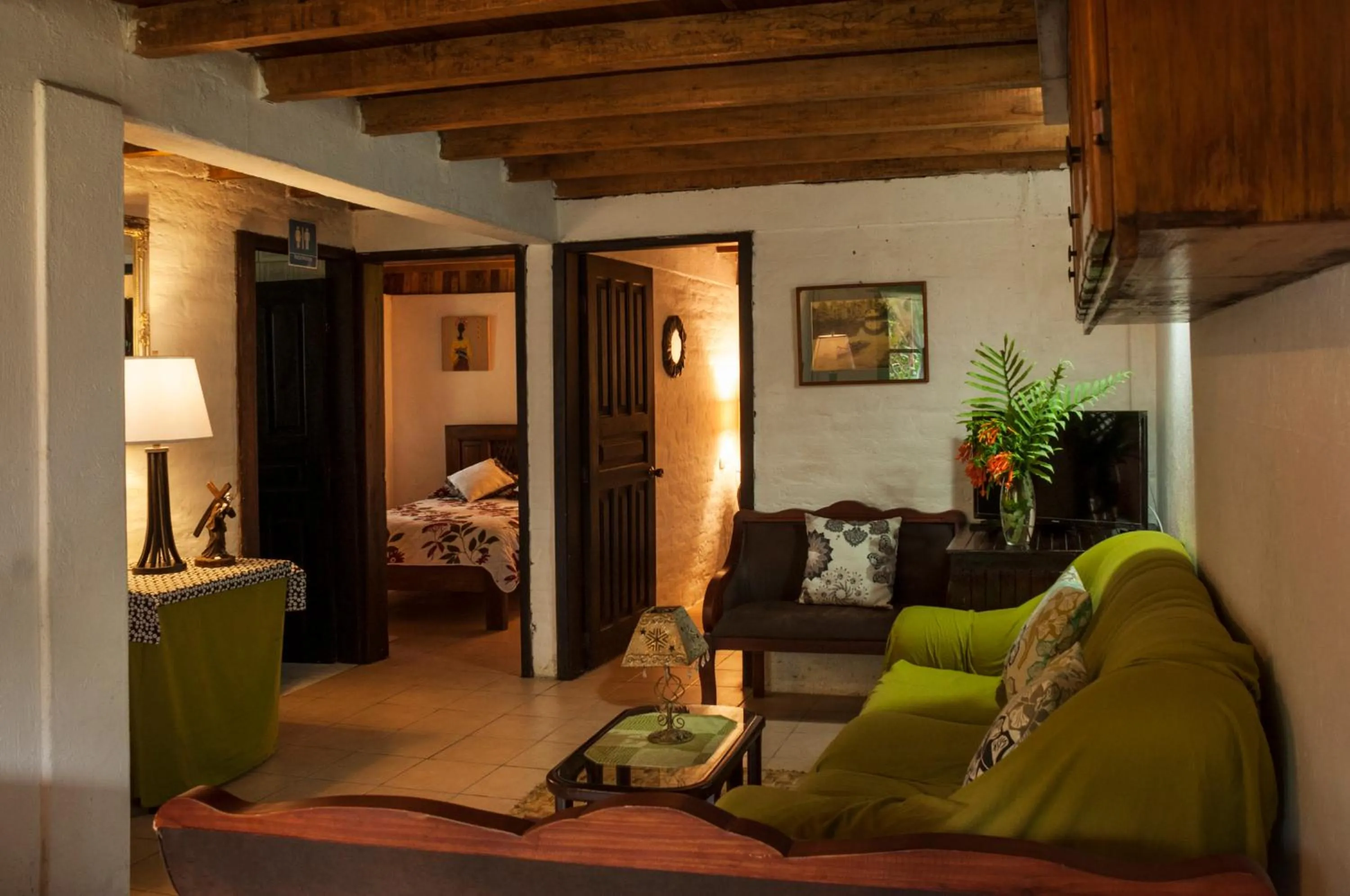 Patio, Bed in Casa de Piedra