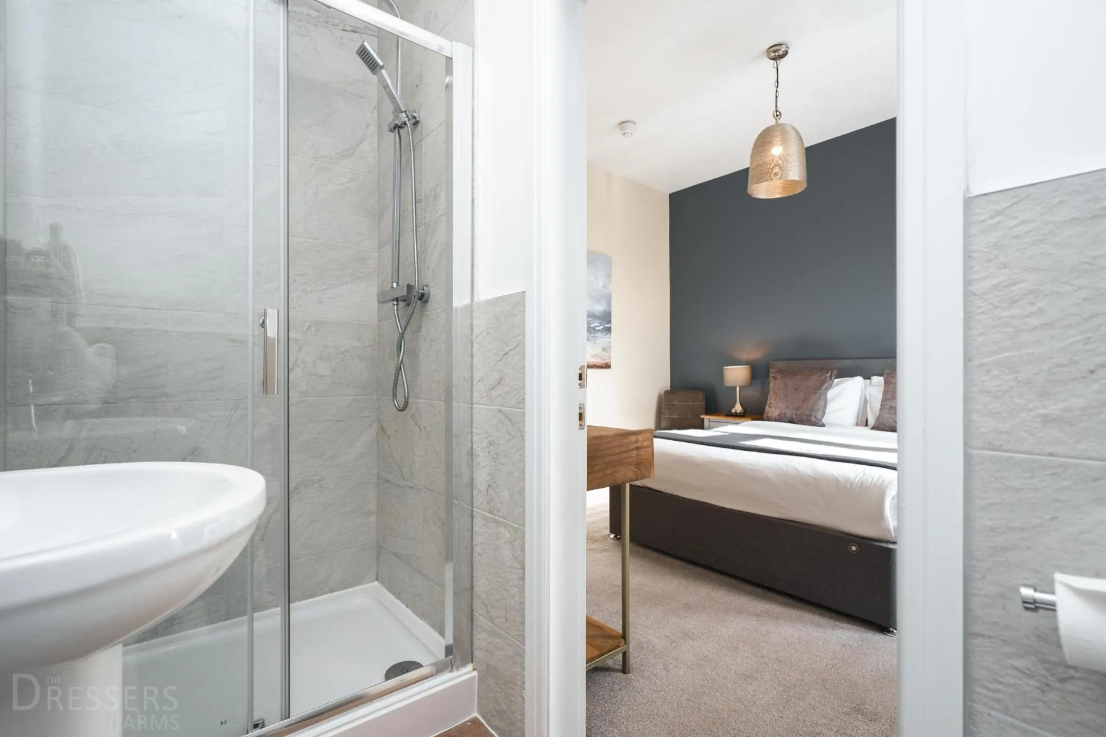 Bed in Rooms at The Dressers Arms