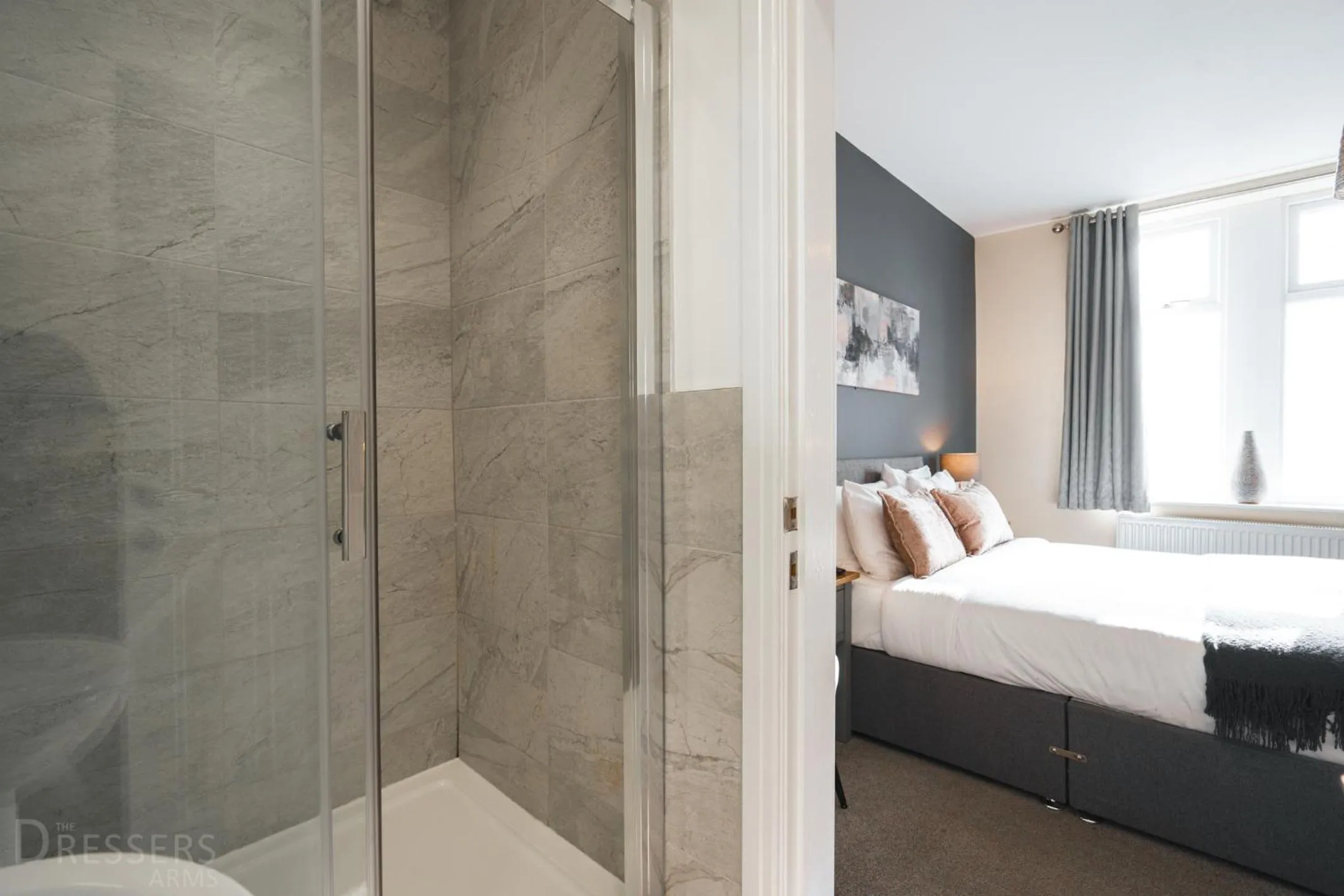 Bed in Rooms at The Dressers Arms