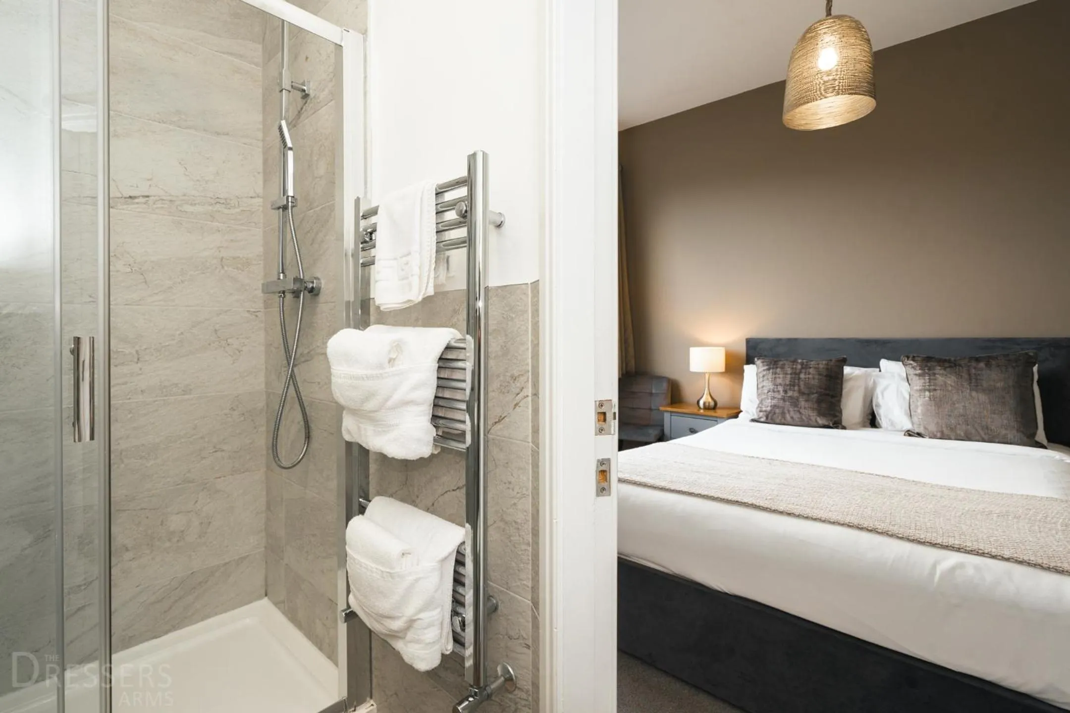 Bed in Rooms at The Dressers Arms