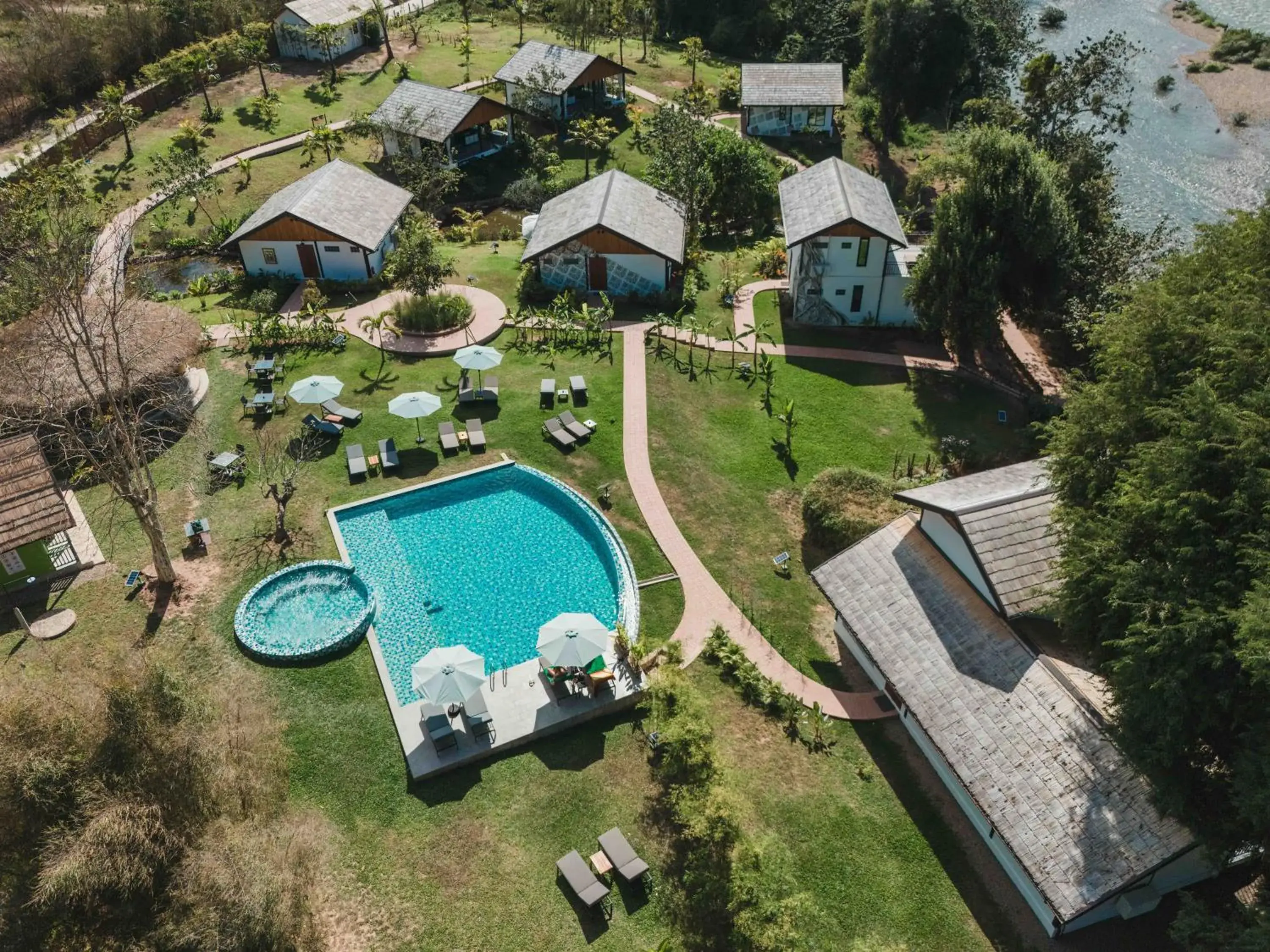 Bird's eye view in The Namkhan, a Small Luxury Hotel of the World Bird's eye view in The Namkhan, a Small Luxury Hotel of the World