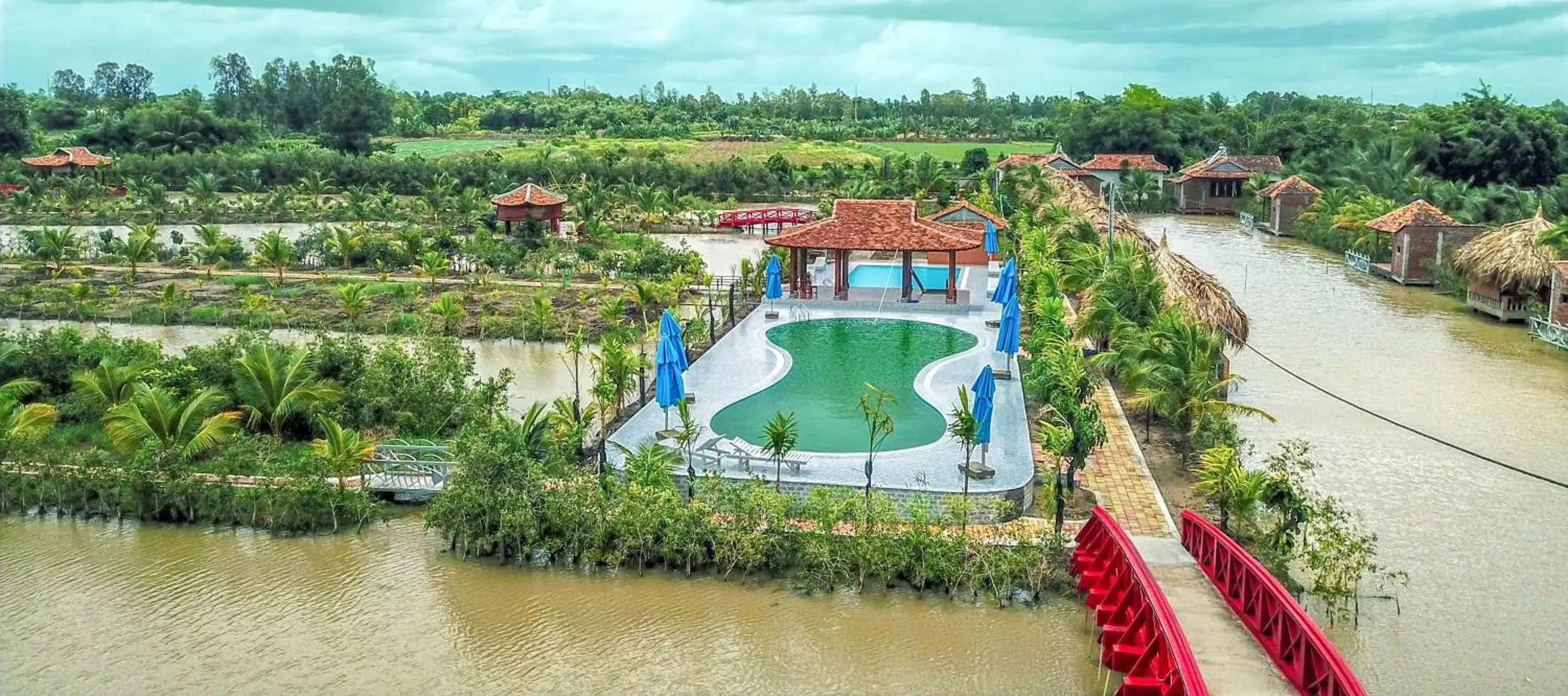 Bird's eye view in CASA ECO Mekong Resort Bird's eye view in CASA ECO Mekong Resort