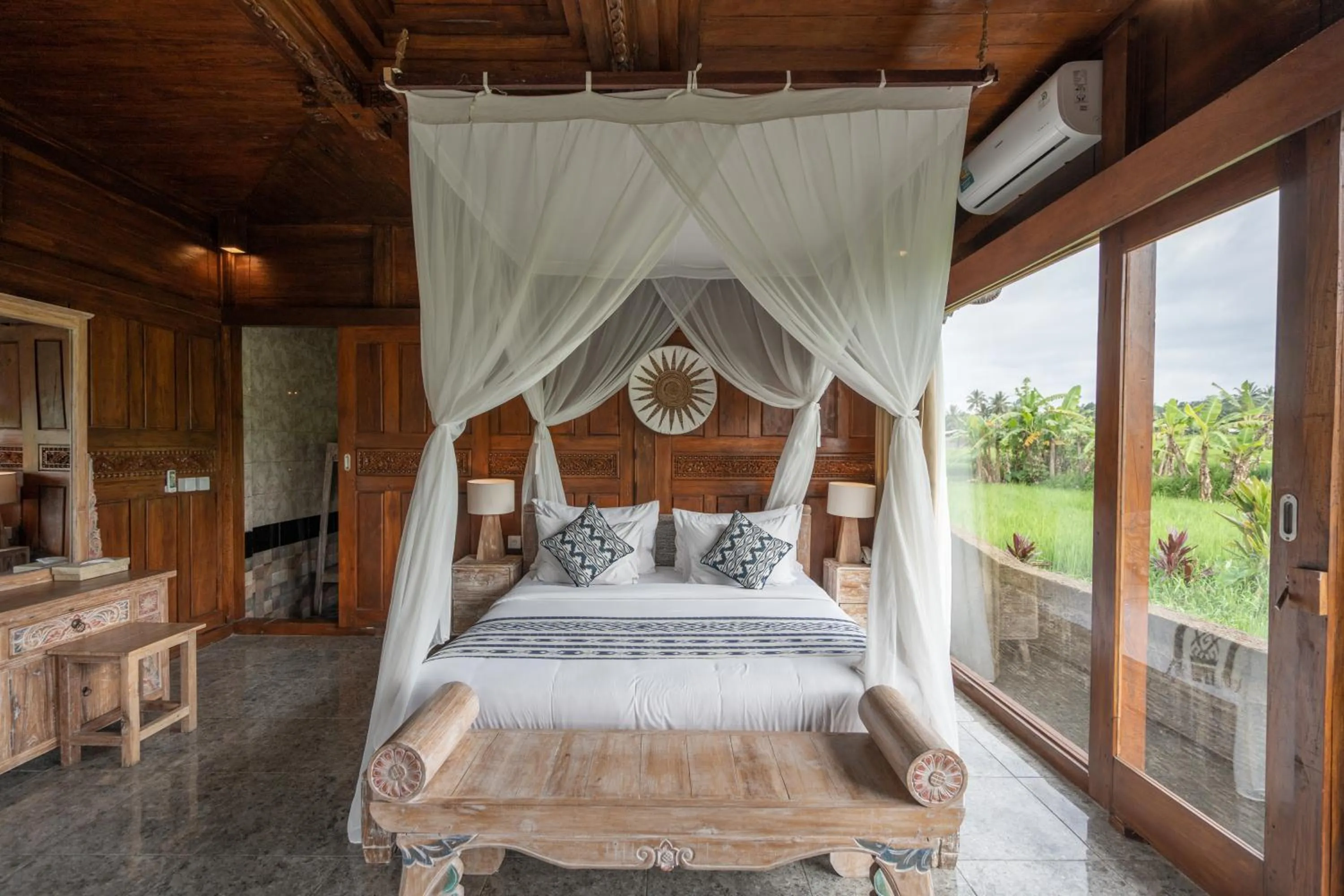 Patio, Bed in Uma Sebatu Villa Ubud