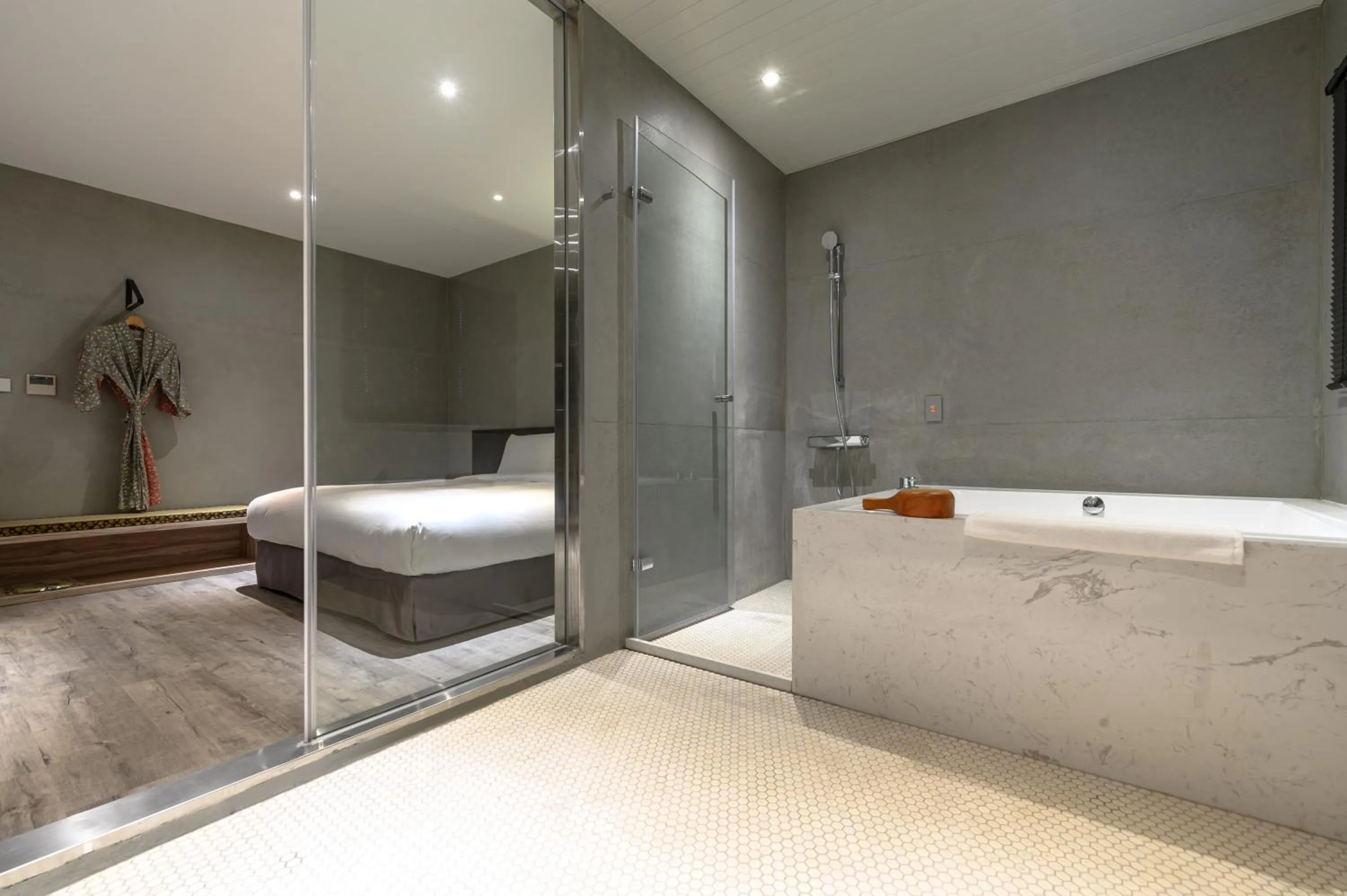 Bathroom in Yunoyado Onsen Hot Spring Hotel Deyang