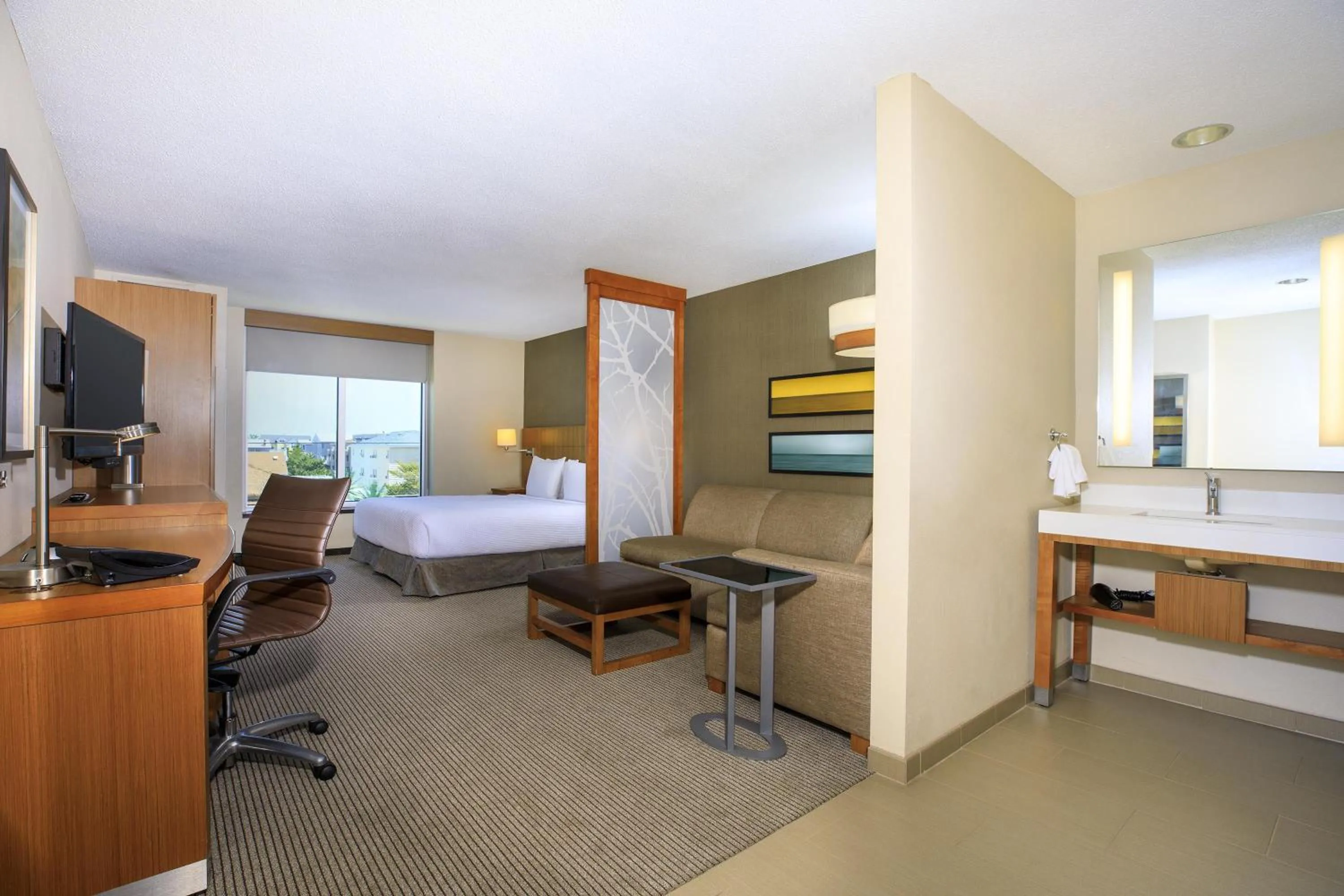 Bathroom, Bed in Hyatt Place Dewey Beach