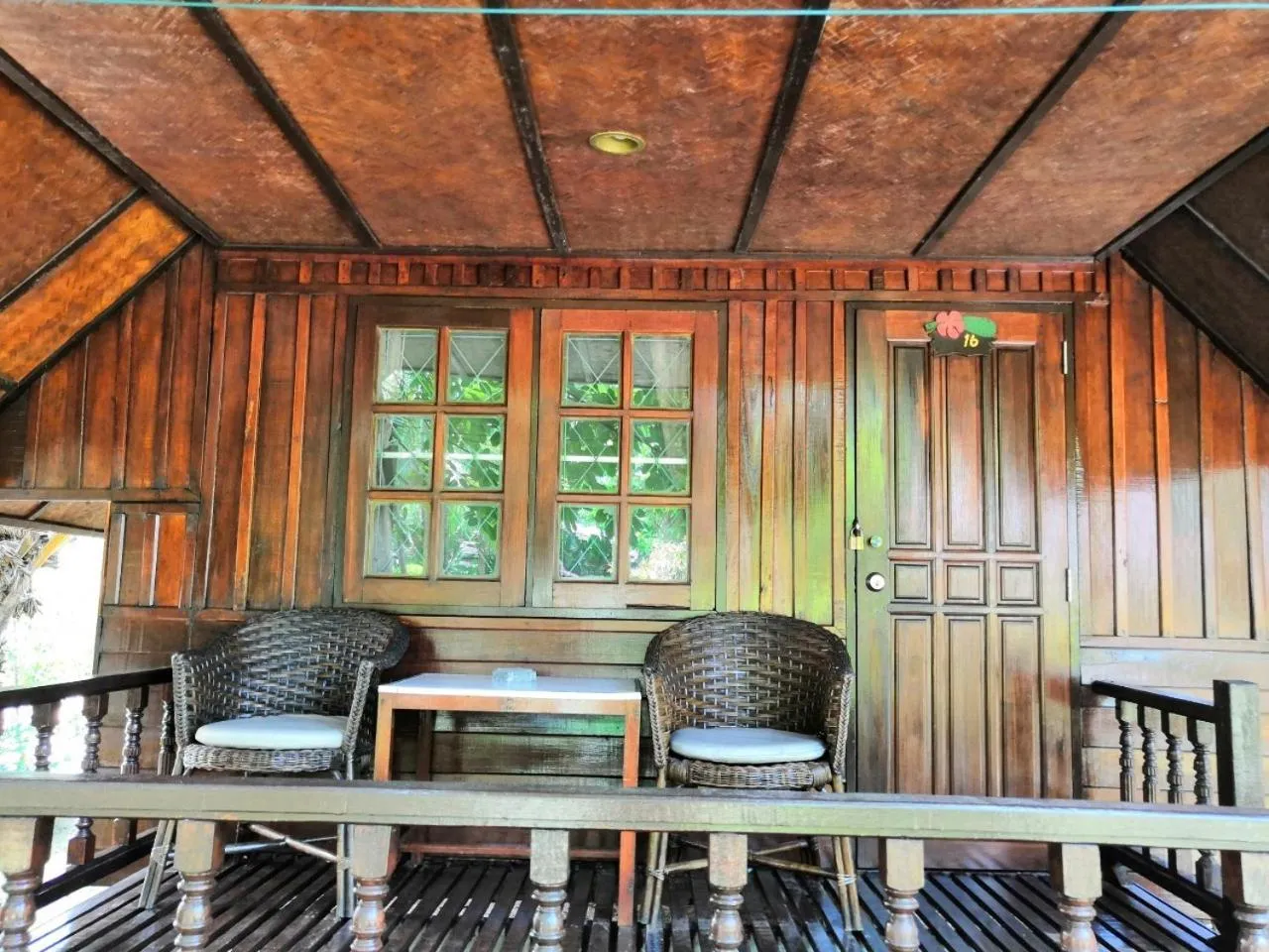 Seating area in Seashell Coconut Village Koh Tao