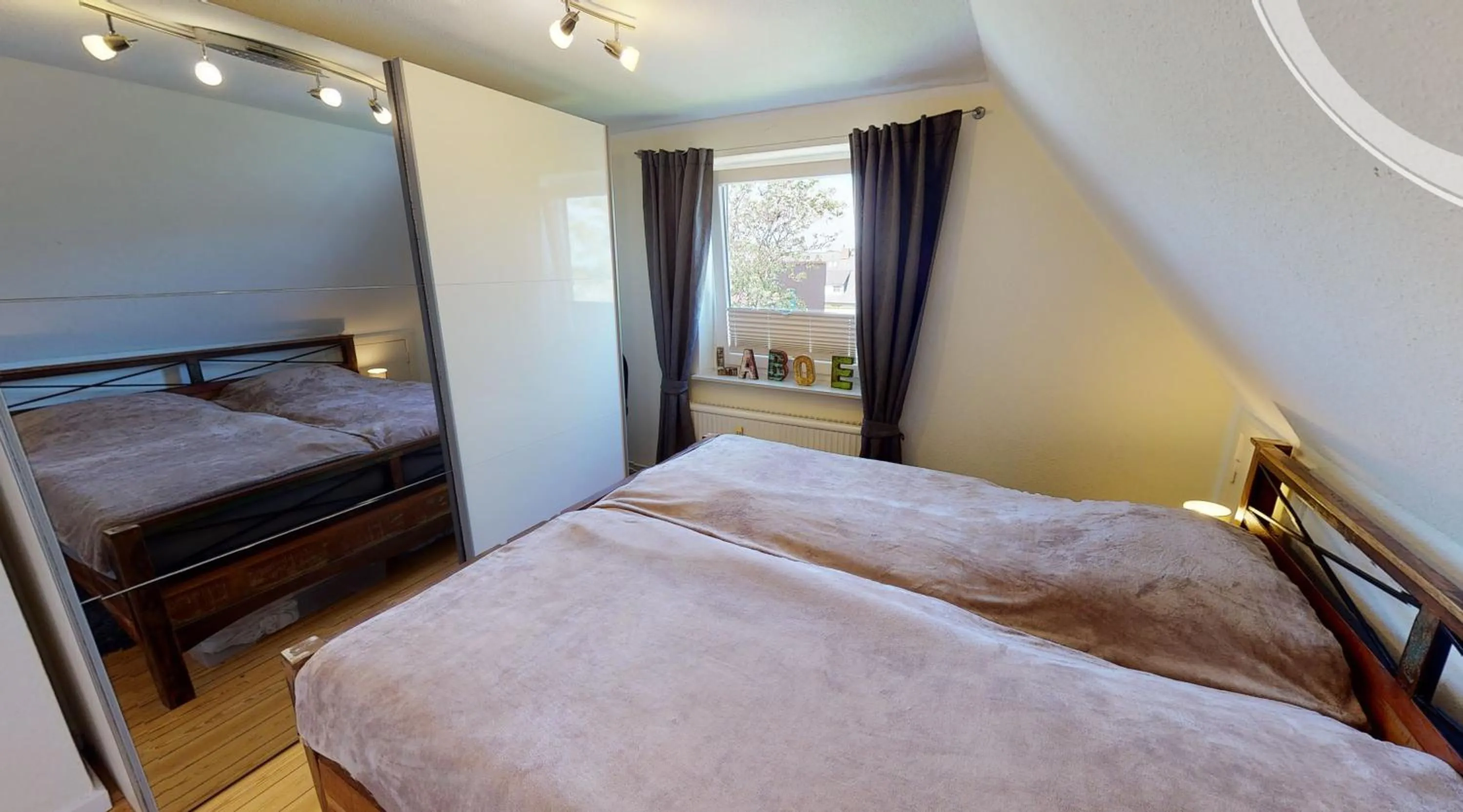 Bed in Ferienwohnung Nordlicht Laboe
