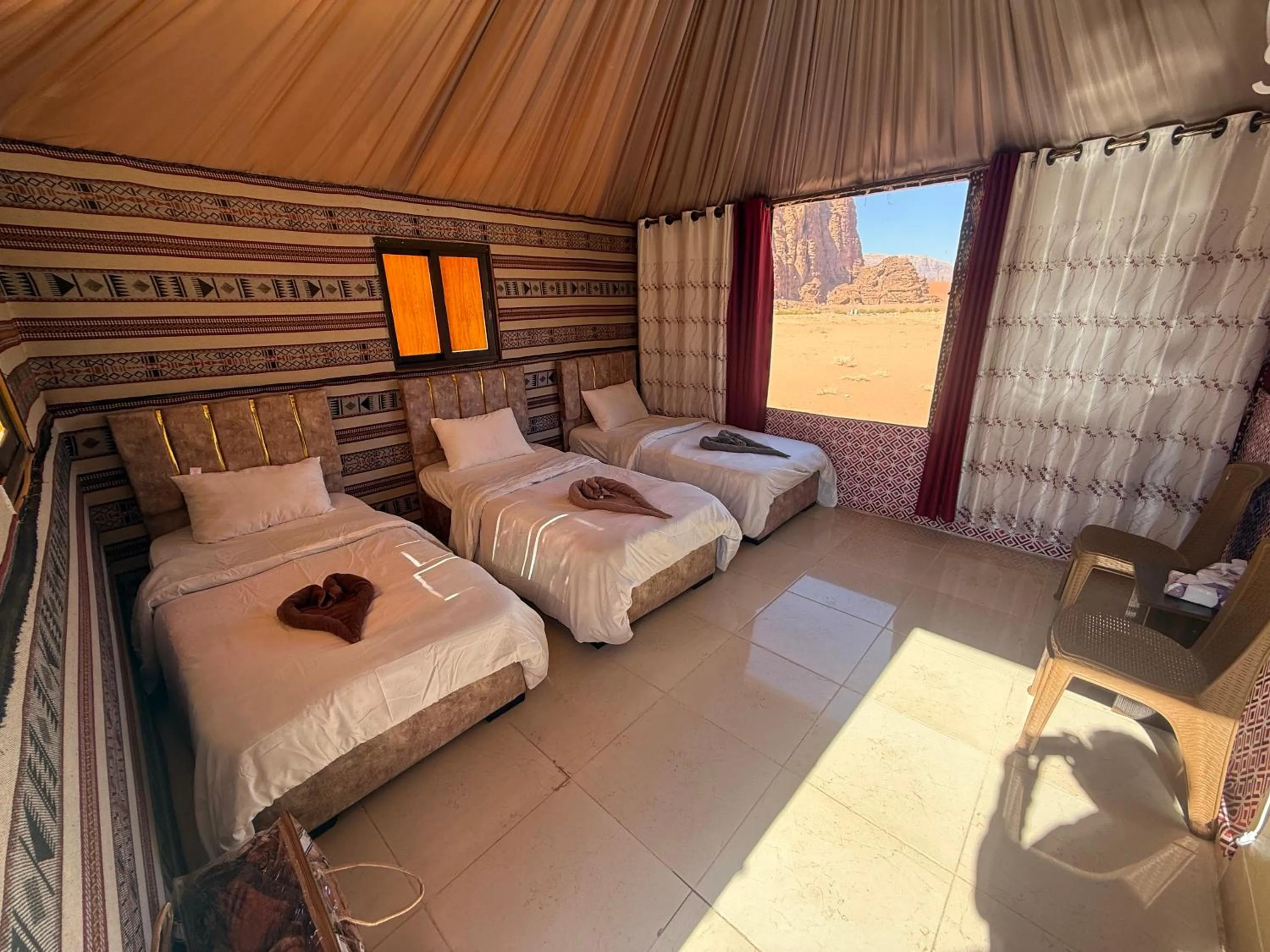 Triple Room with Private Bathroom in Wadi Rum Desert Stars Camp