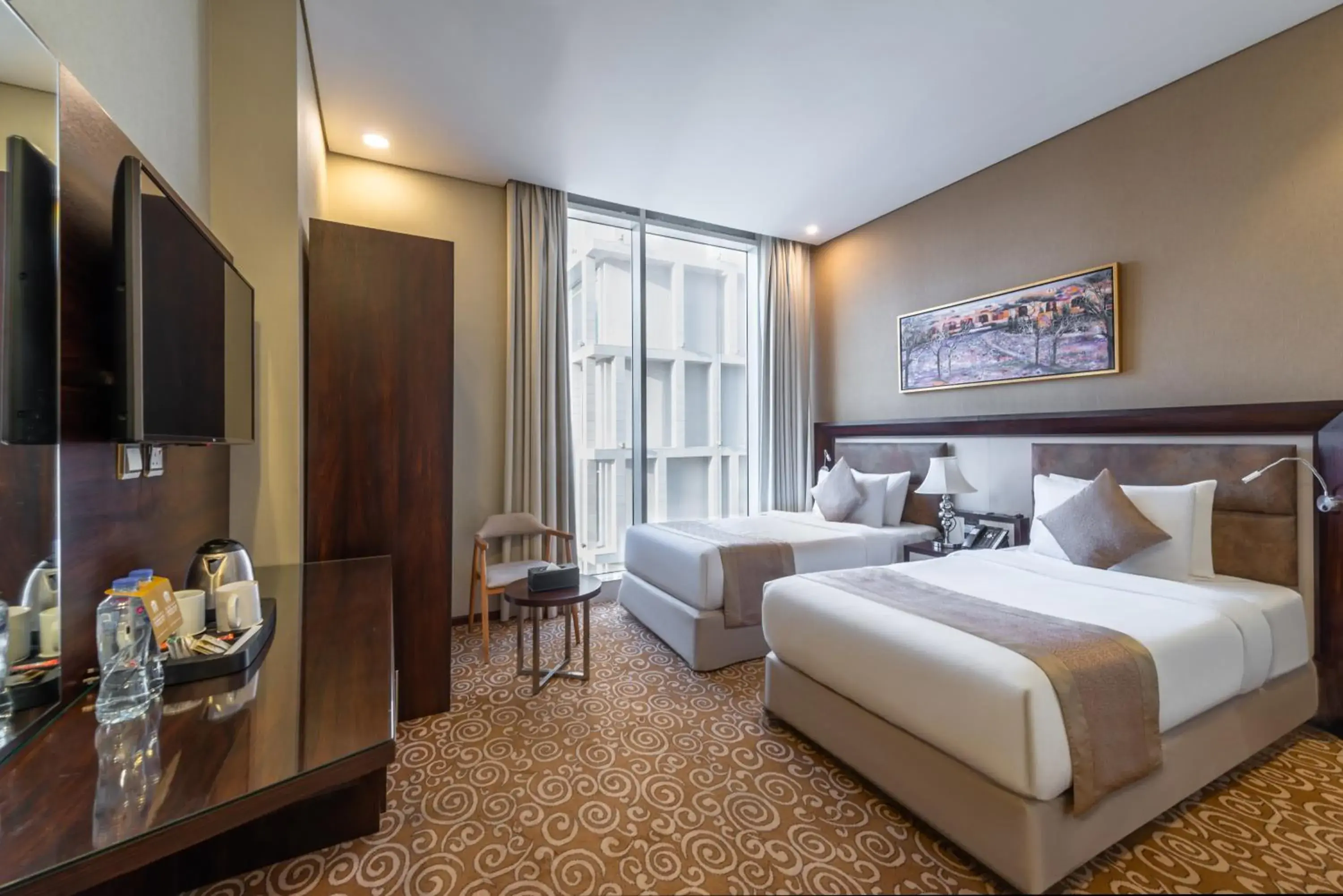 Bed in Crown Rose Al Sahafa Hotel Bed in Crown Rose Al Sahafa Hotel