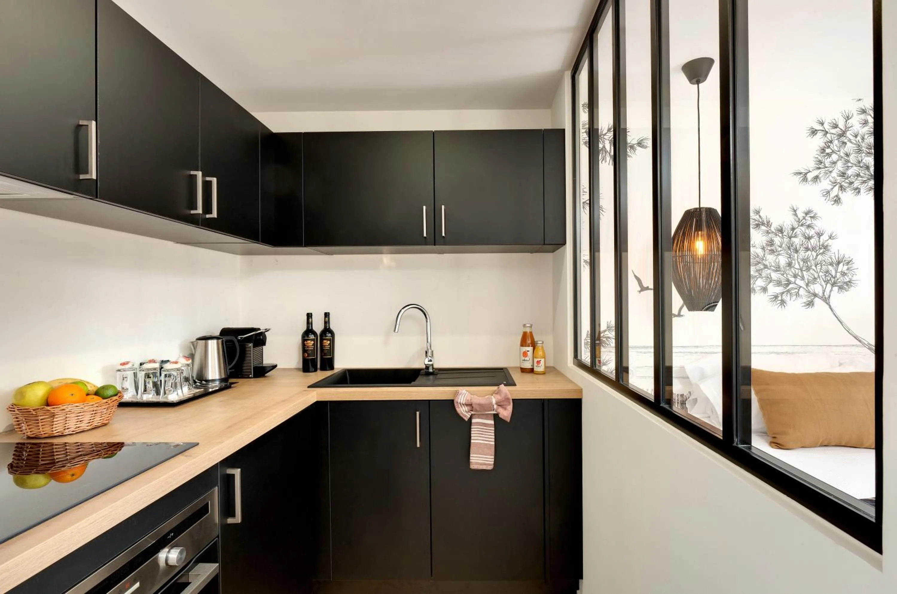 kitchen in Hôtel & Spa Les Mouettes