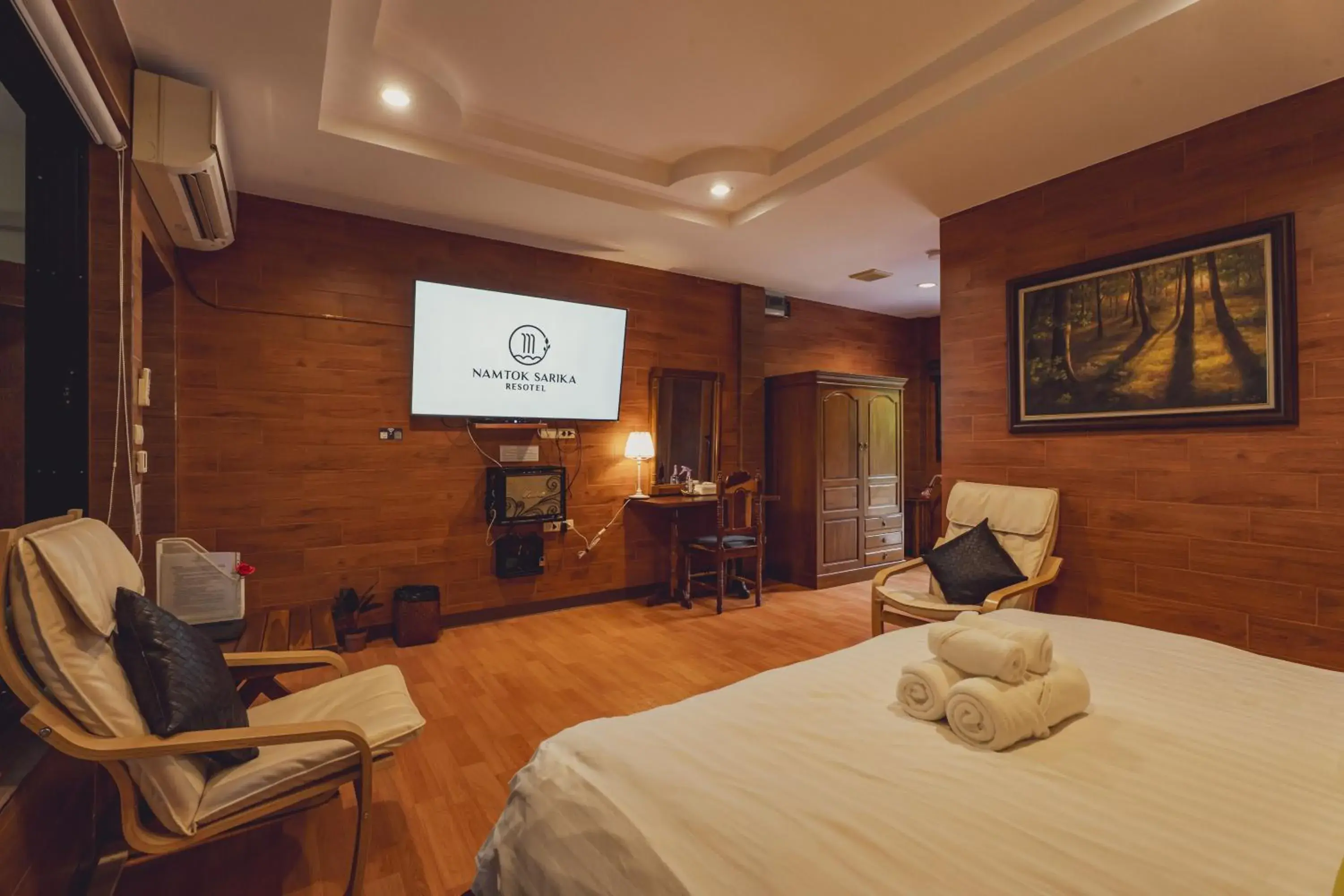 Bed in Namtok Sarika Resotel Bed in Namtok Sarika Resotel