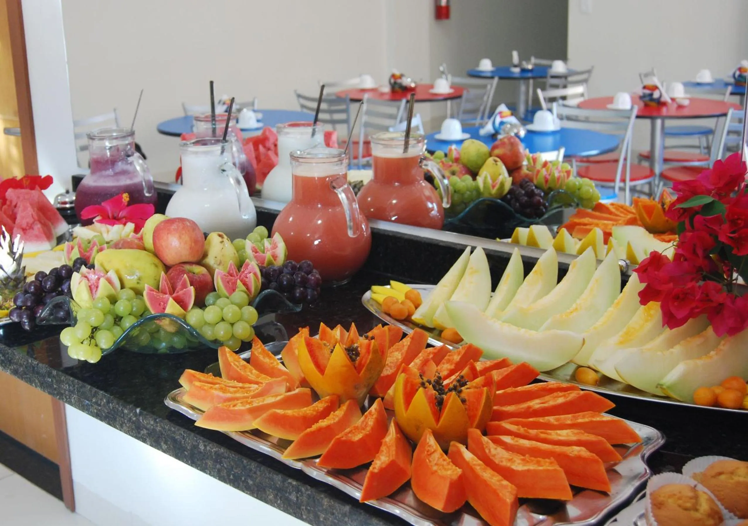 Buffet breakfast in Pousada Orla dos Corais