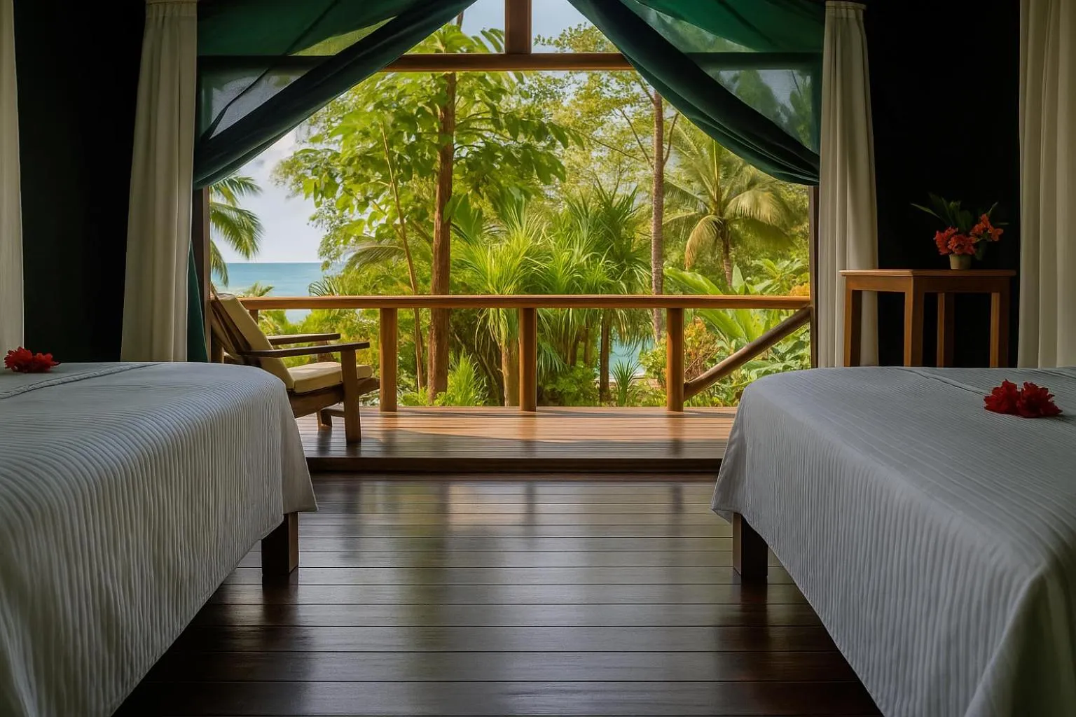 Bed in La Leona Eco Lodge