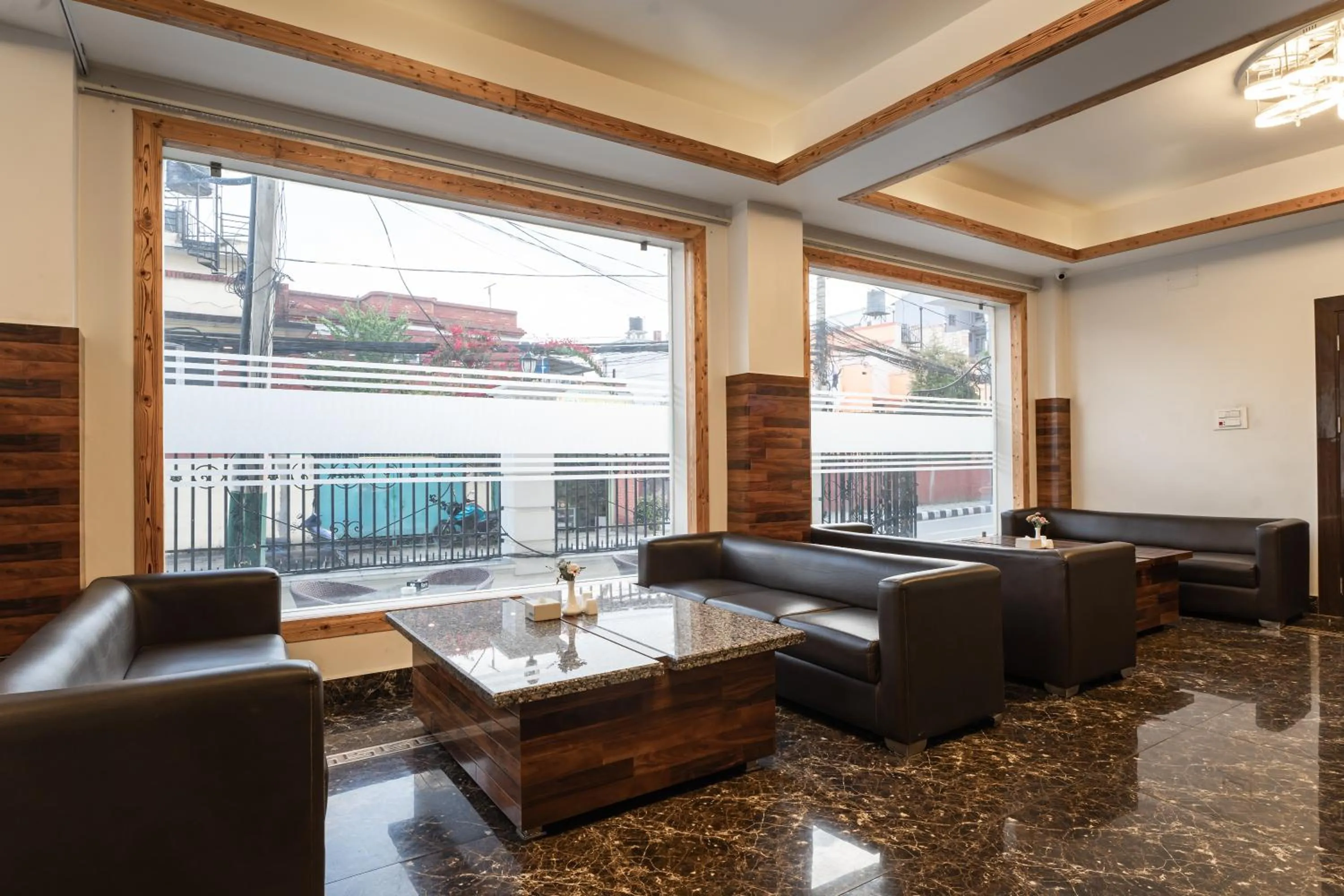 Seating area in Shangrila Blu Hotel