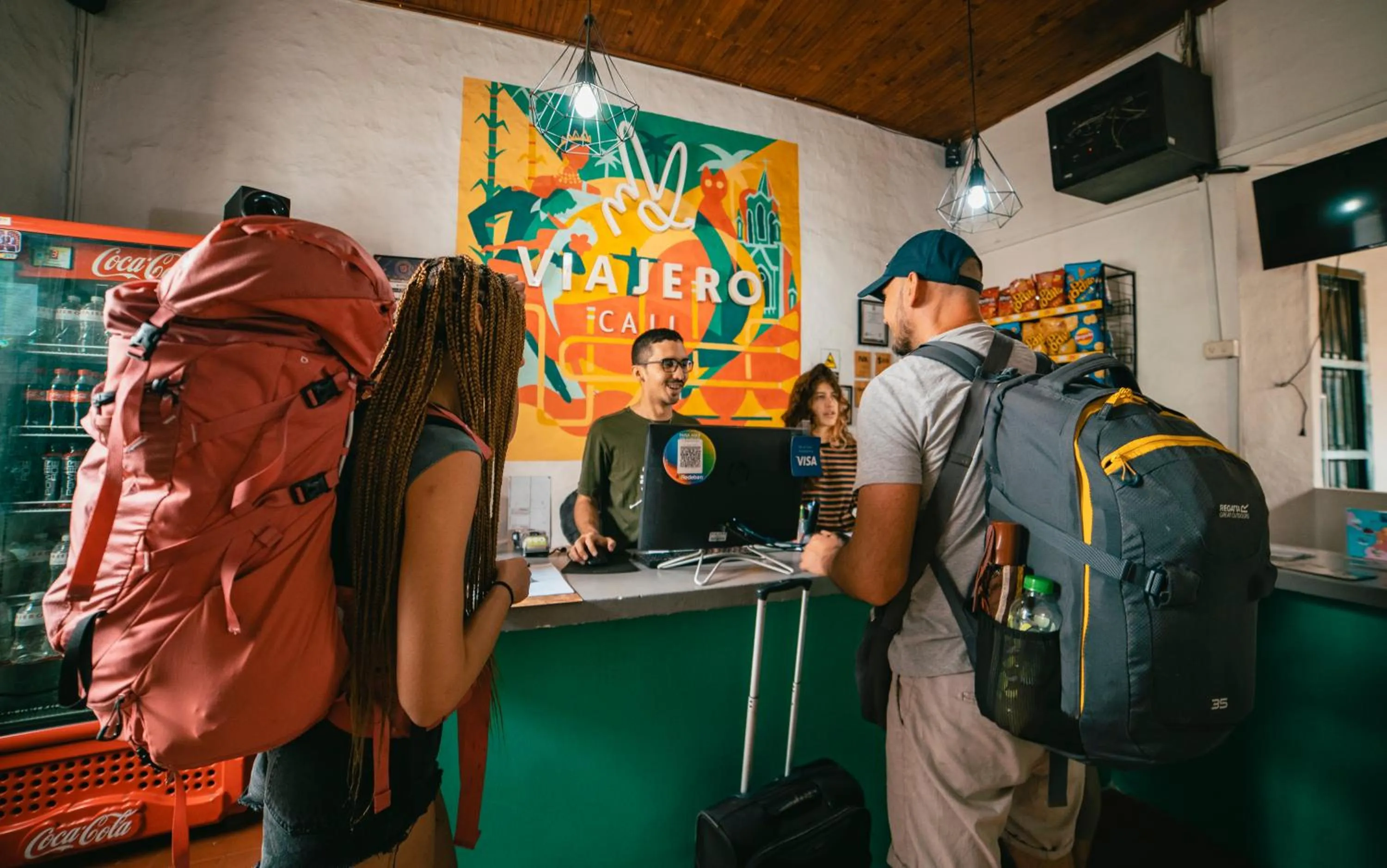 Lobby or reception in Viajero Hostel Cali & Salsa School