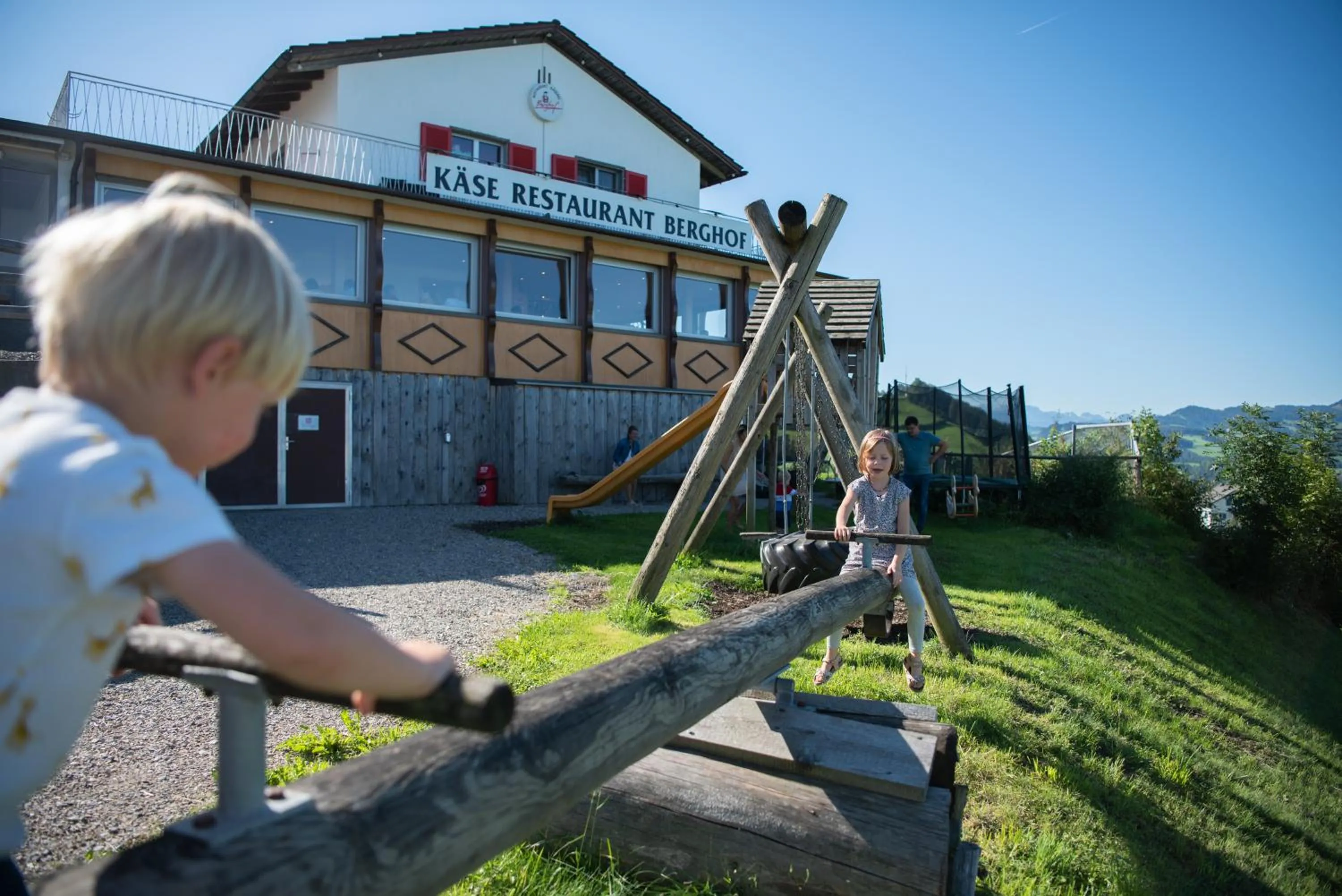 Children play ground in Restaurant und Kaeserei Berghof