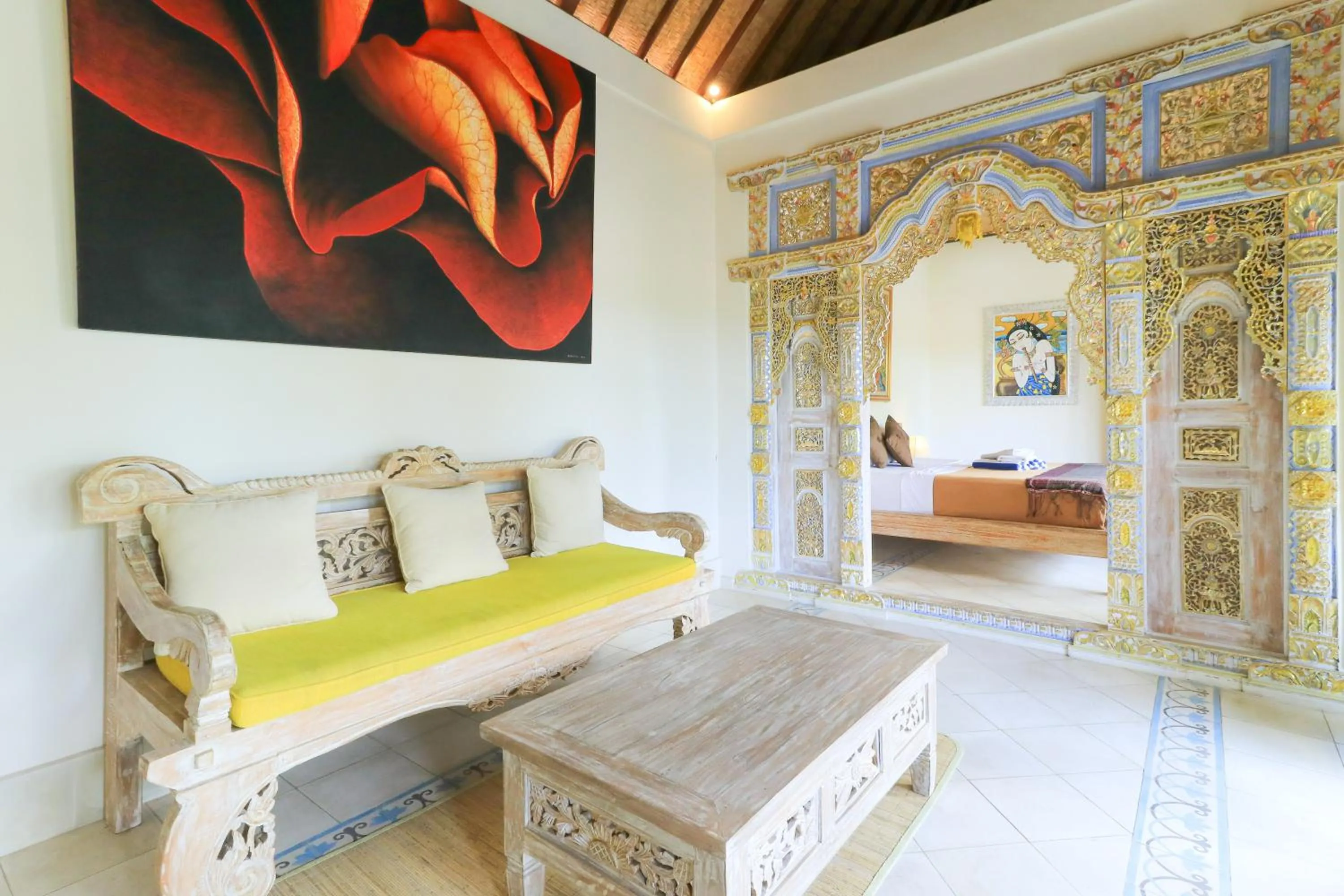 Seating area, Bed in Ubud Chez Nyoman