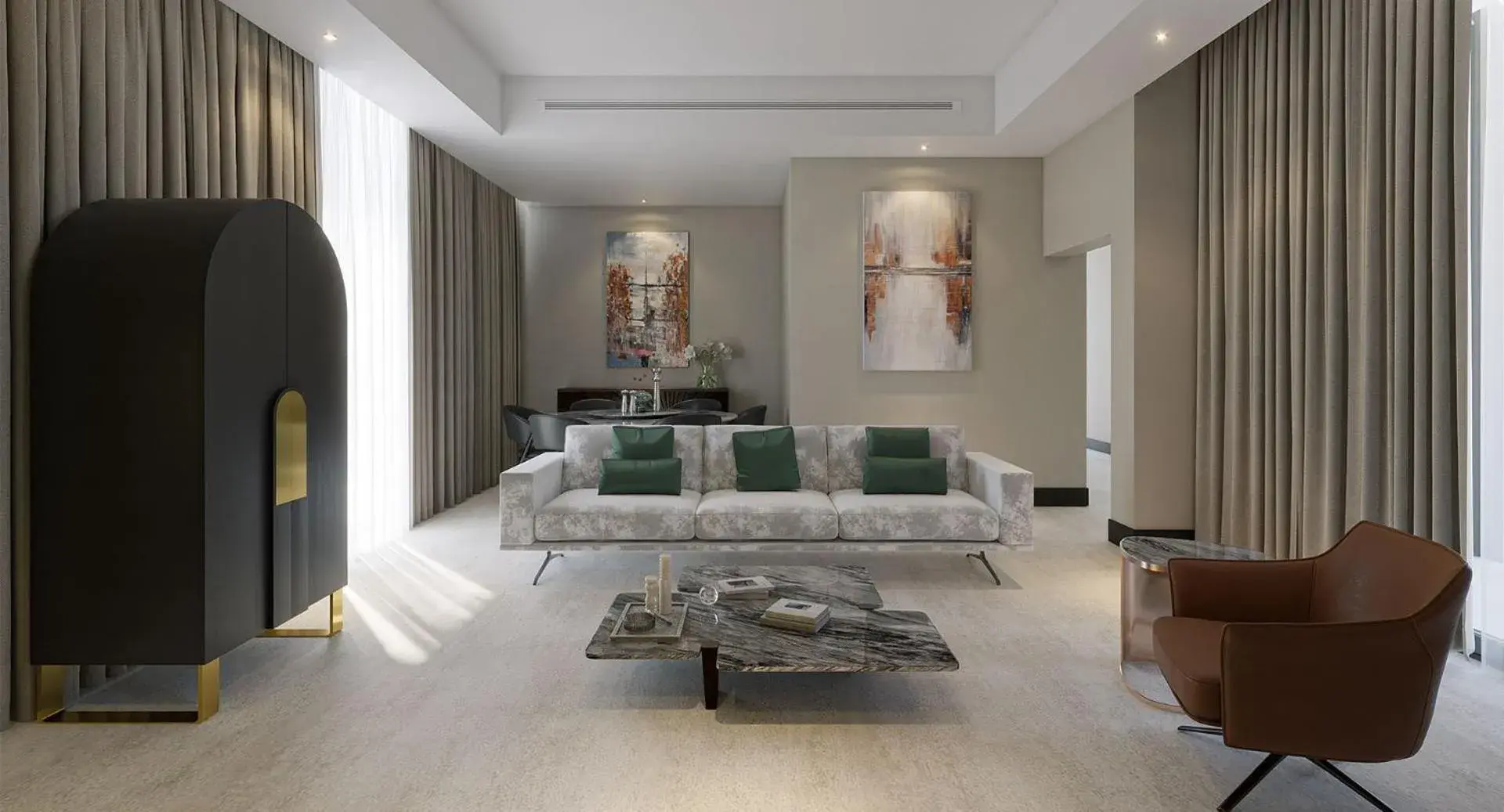 minibar, Bed in Anantara Downtown Dubai minibar, Bed in Anantara Downtown Dubai