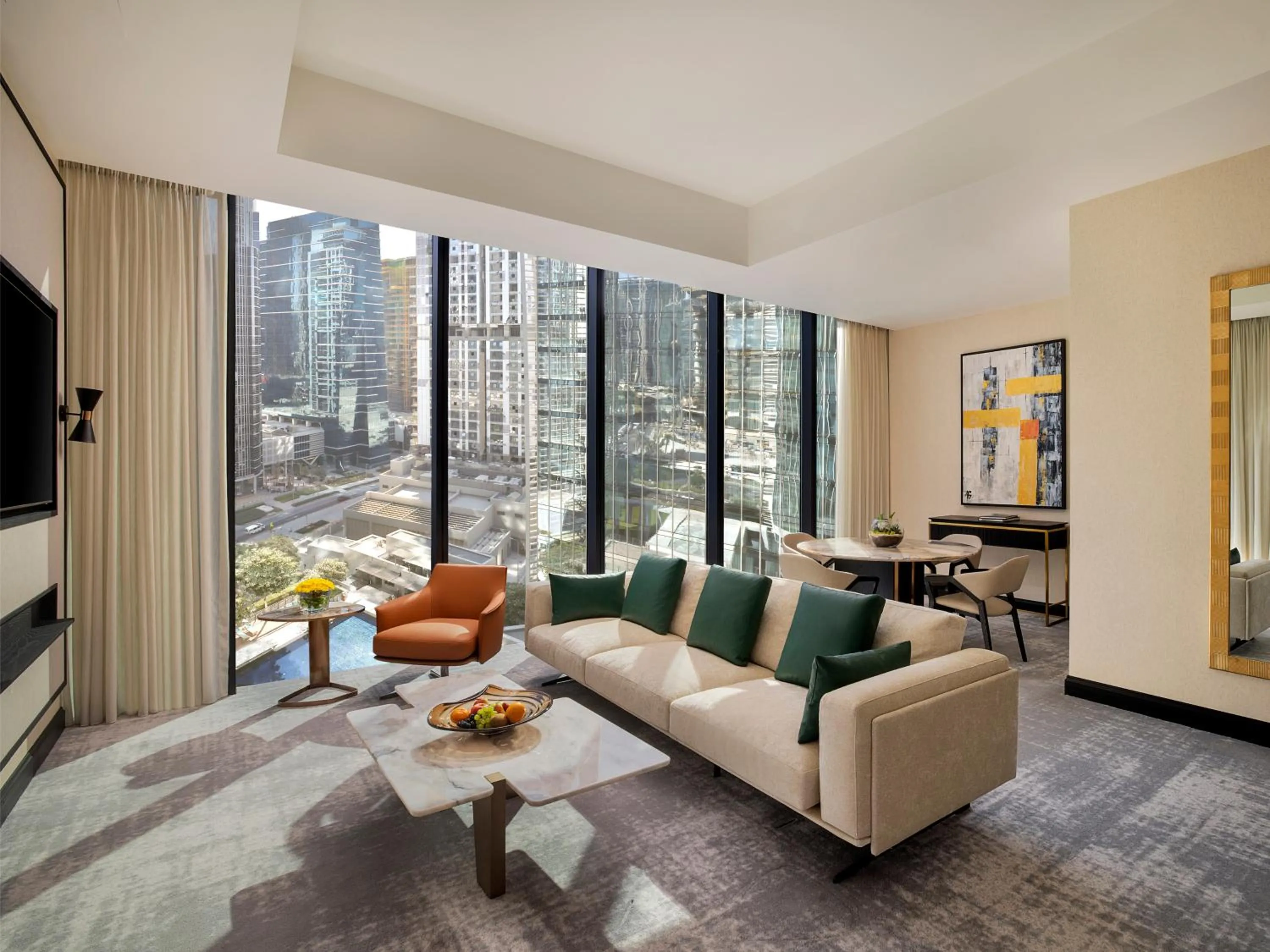 Living room in Anantara Downtown Dubai