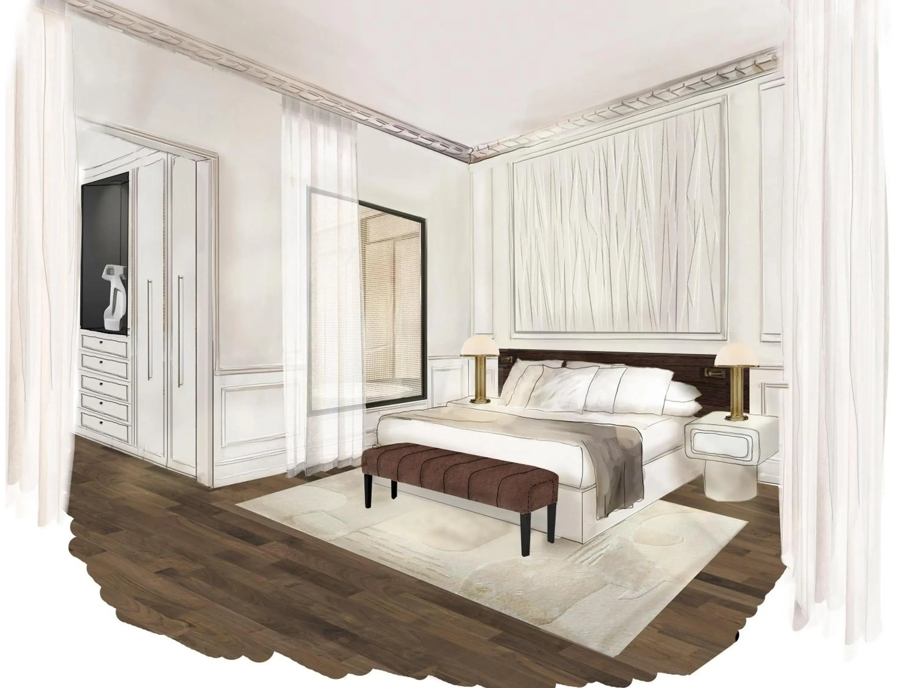 Bedroom, Bed in Maison Delano Paris Bedroom, Bed in Maison Delano Paris