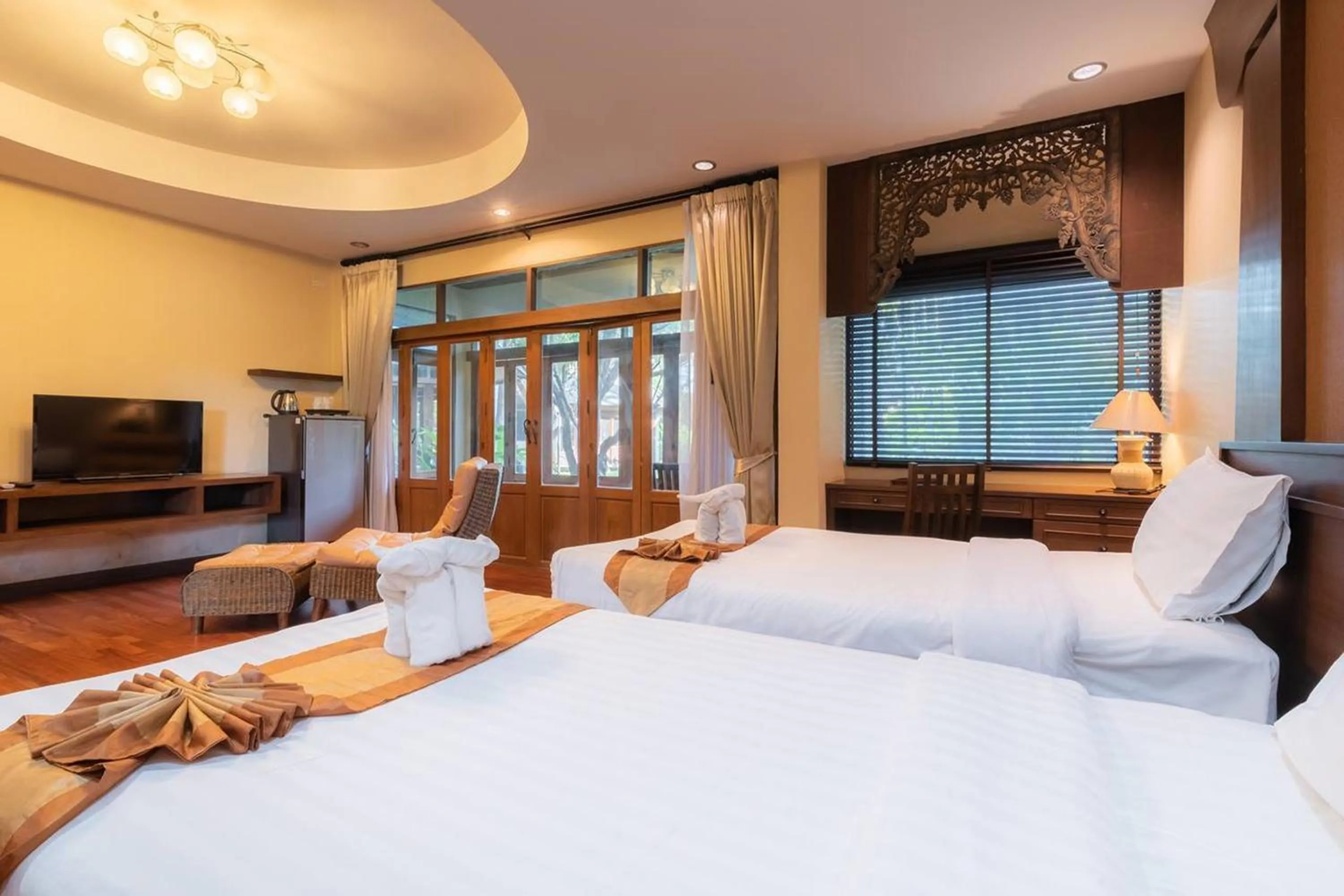 Bed in Khammon Lanna Resort Chiang Mai