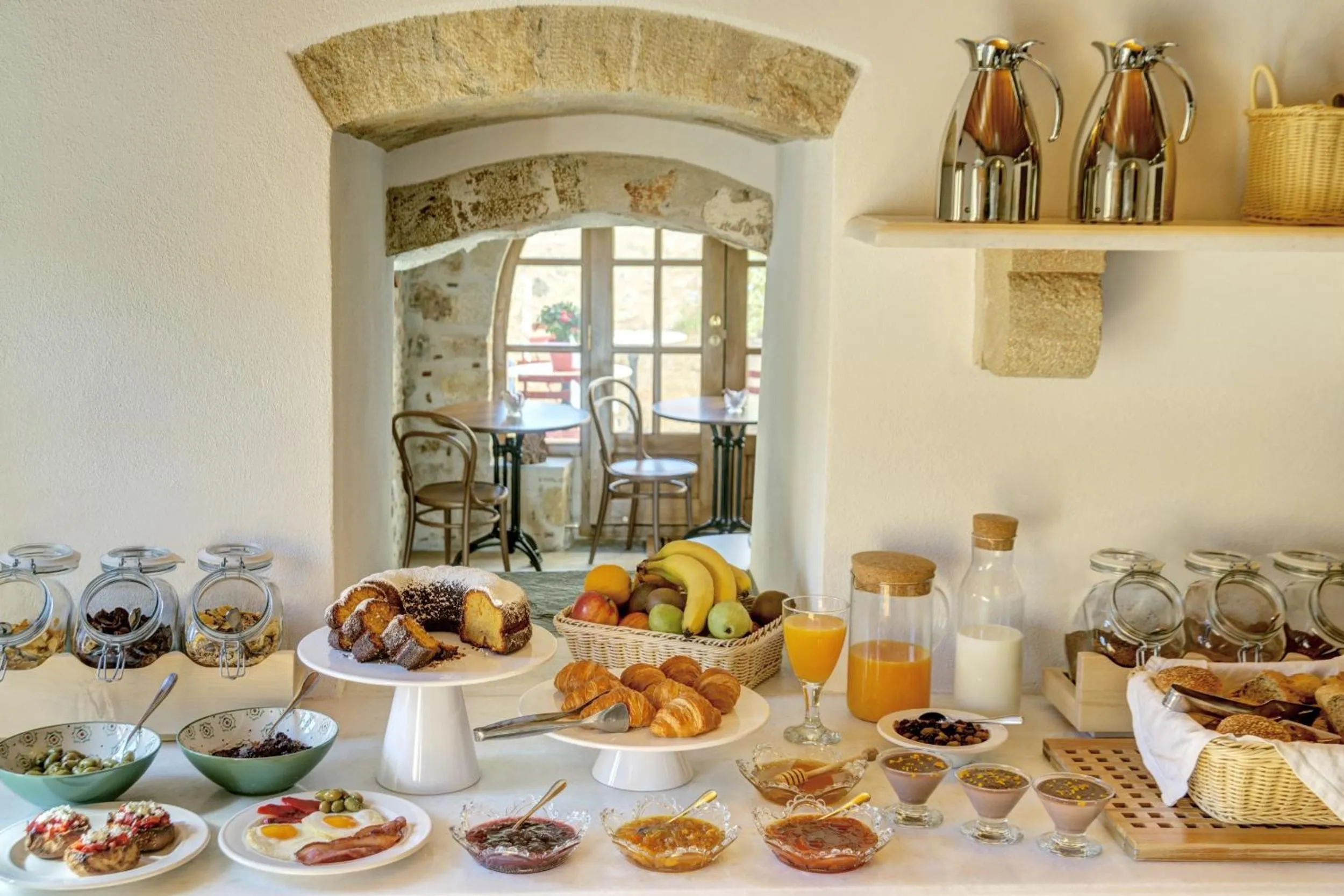 Buffet breakfast in Malvasia Traditional Hotel