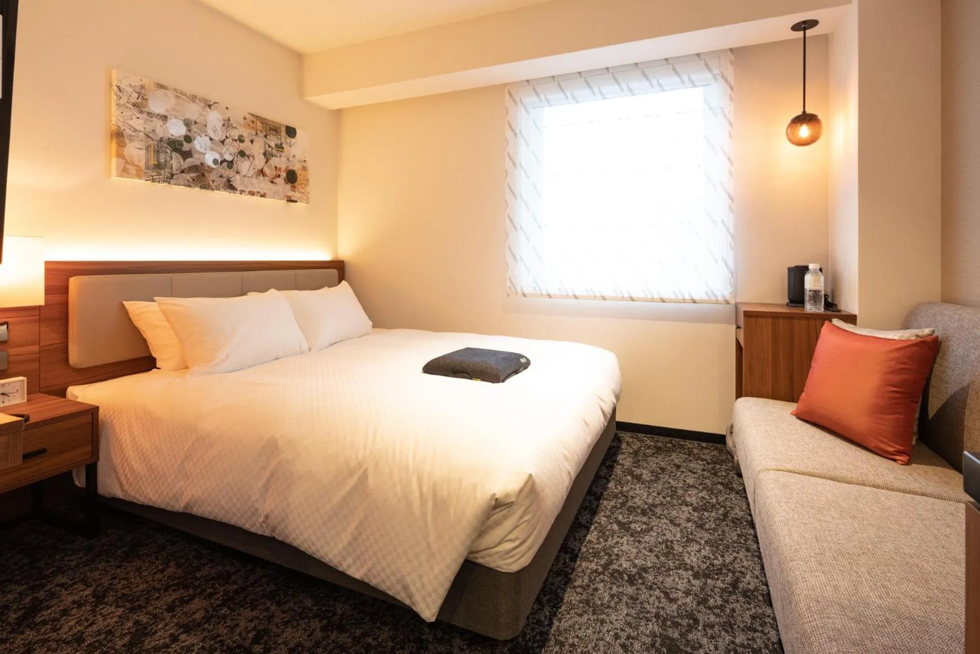 Photo of the whole room, Bed in HOTEL FORZA HAKATAEKI CHIKUSHIGUCHI Ⅱ