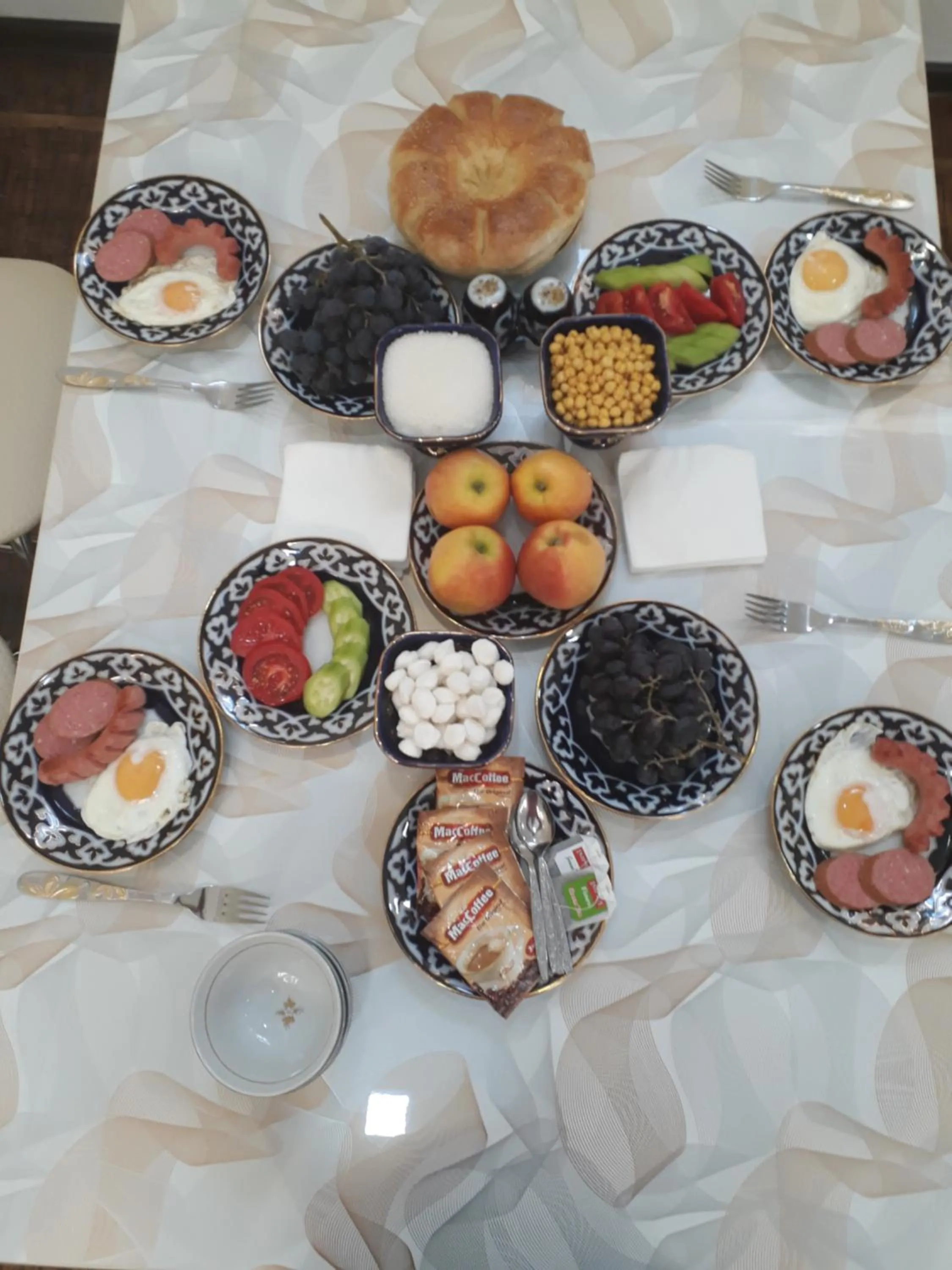 Food and drinks in Hotel Suzani Samarkand