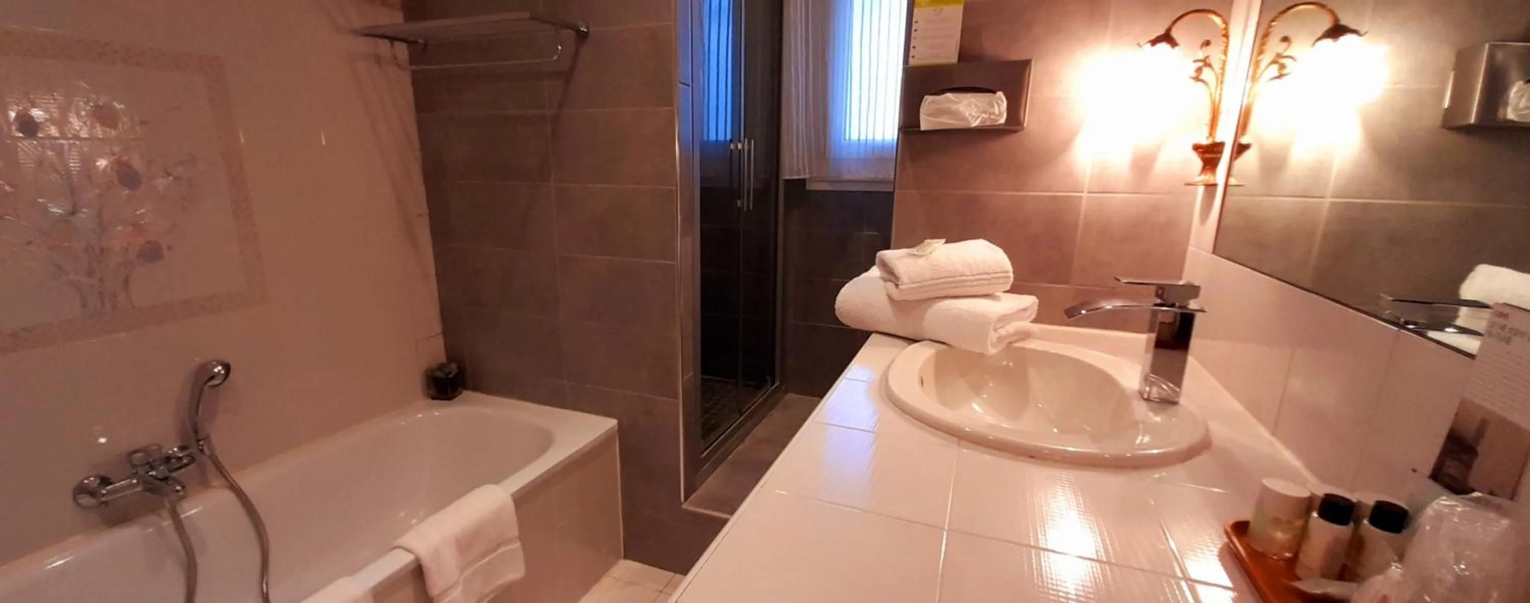 Shower in Logis Hôtel Fabian des Baux