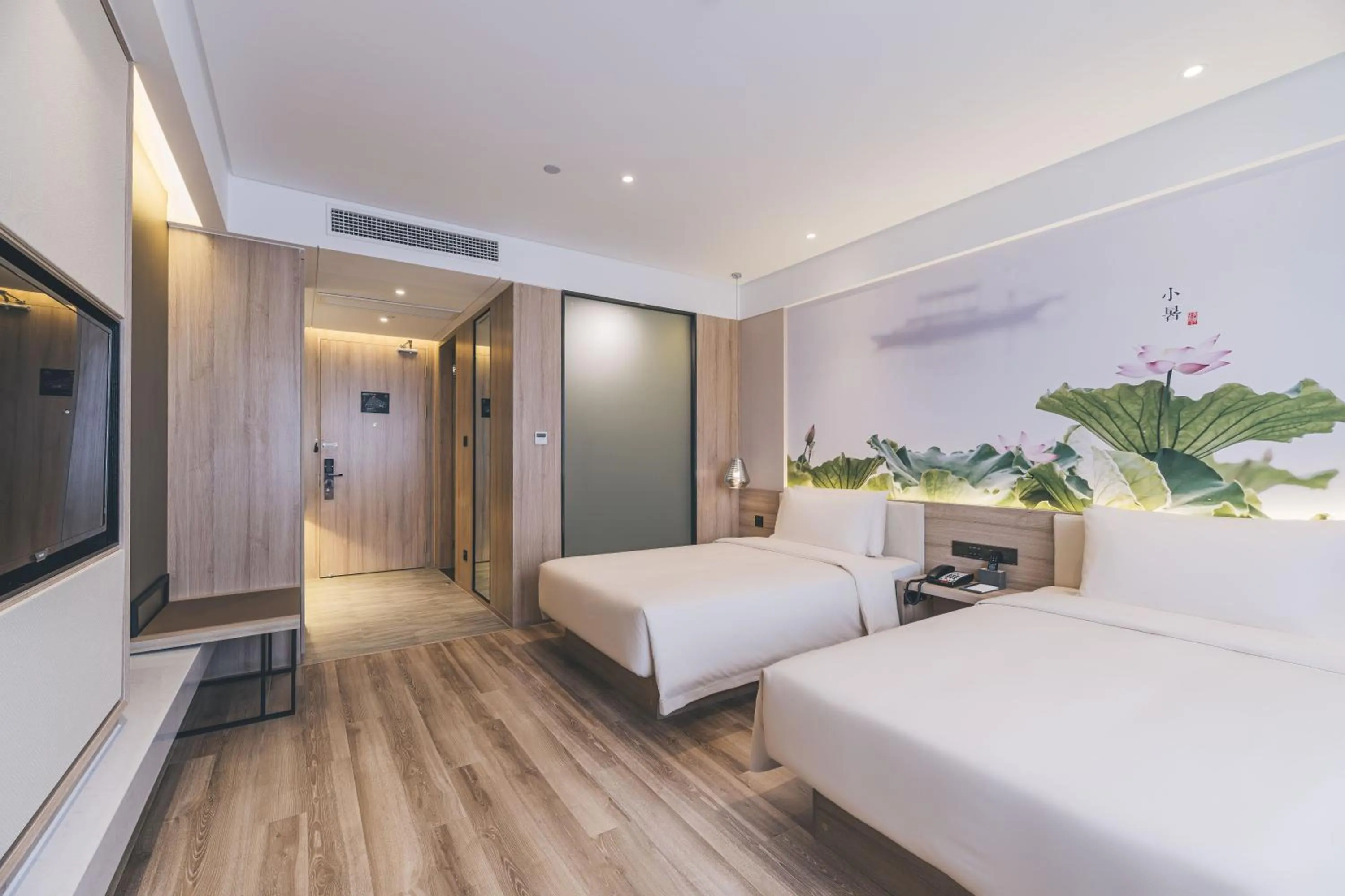 Bed in Atour Hotel Shanghai Anting