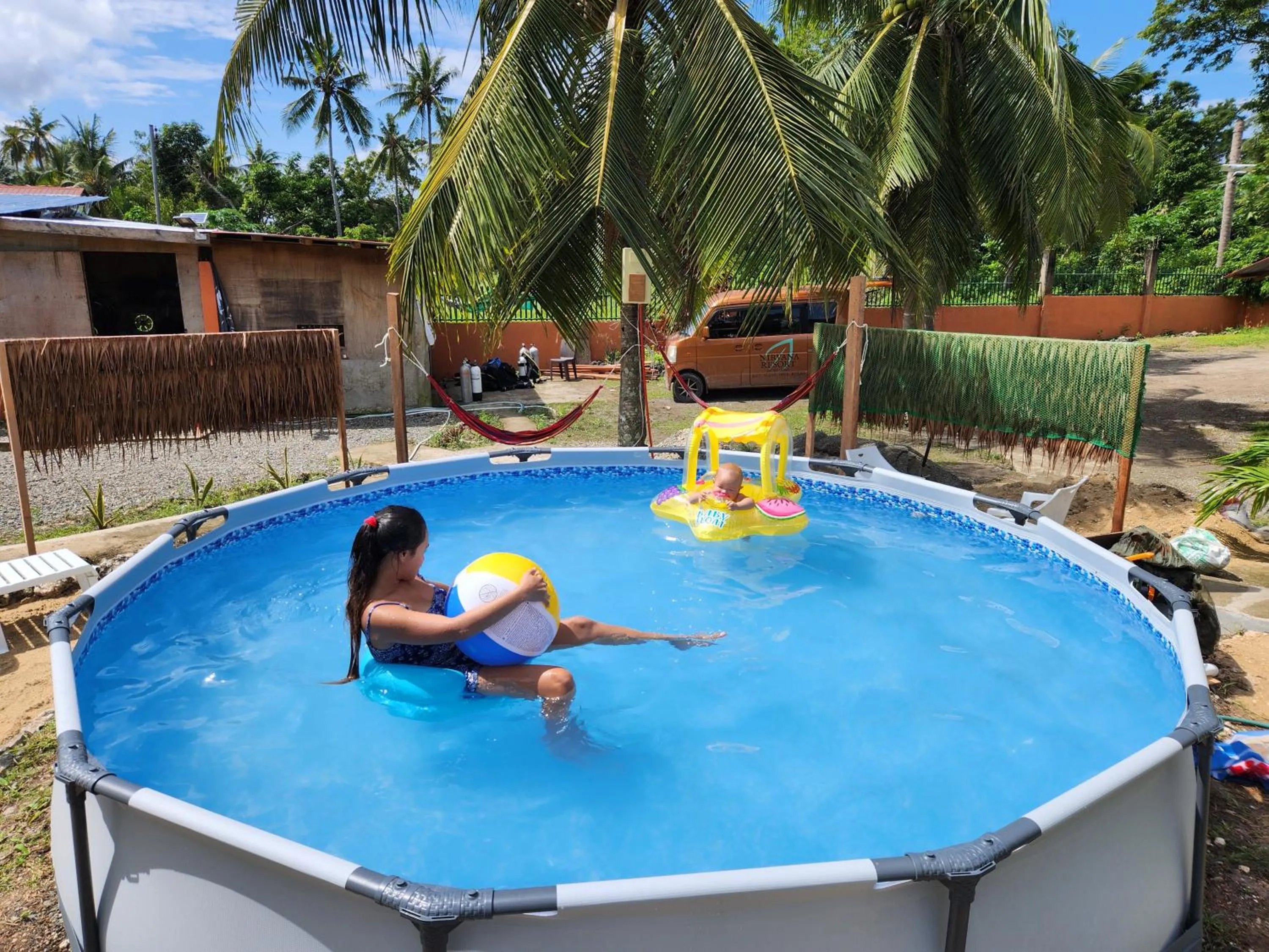 Swimming pool in Nirvana Bamboo & Dive resort