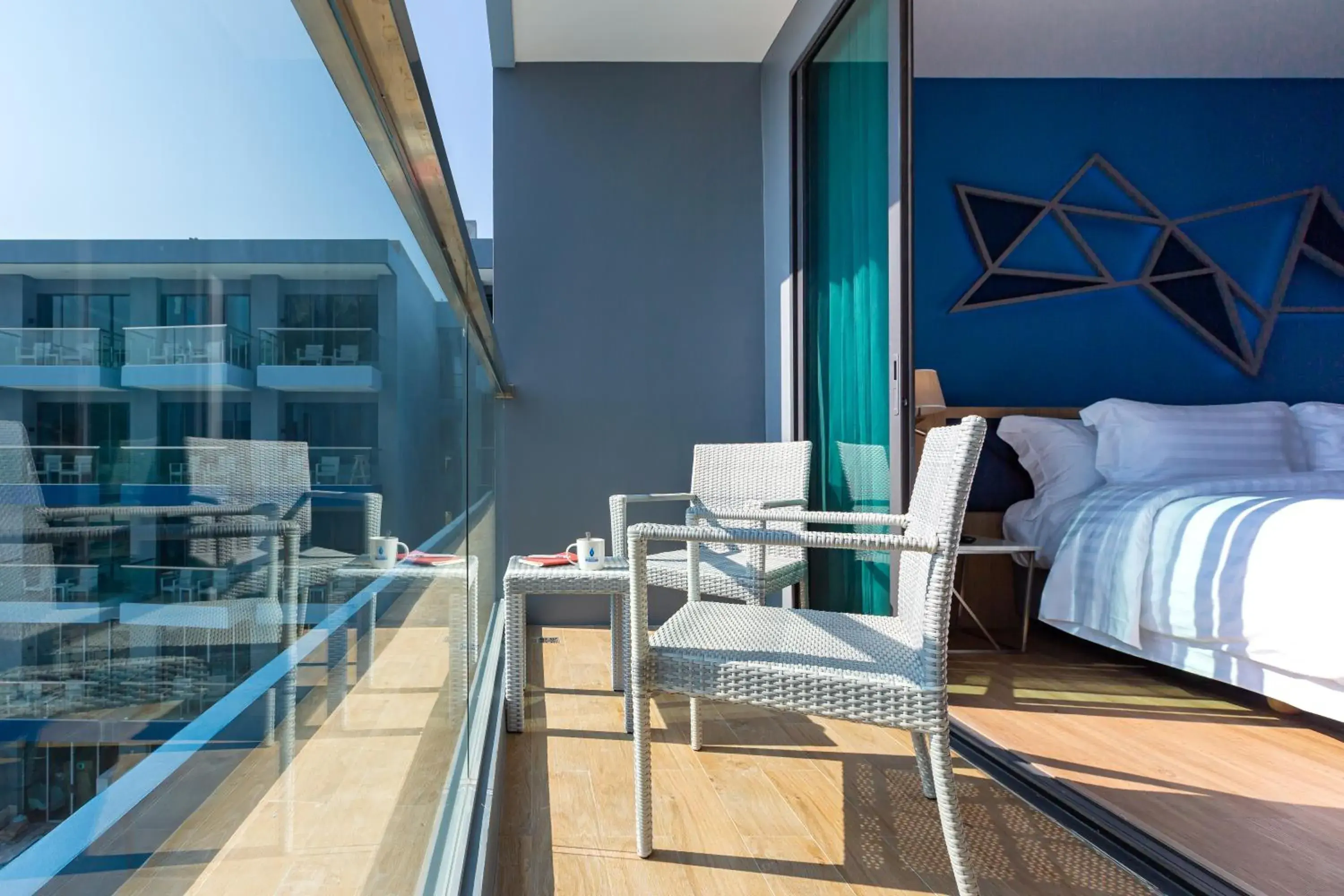 Balcony/Terrace, Bed in BlueSotel SMART Krabi Aonang Beach - Adults only Balcony/Terrace, Bed in BlueSotel SMART Krabi Aonang Beach - Adults only