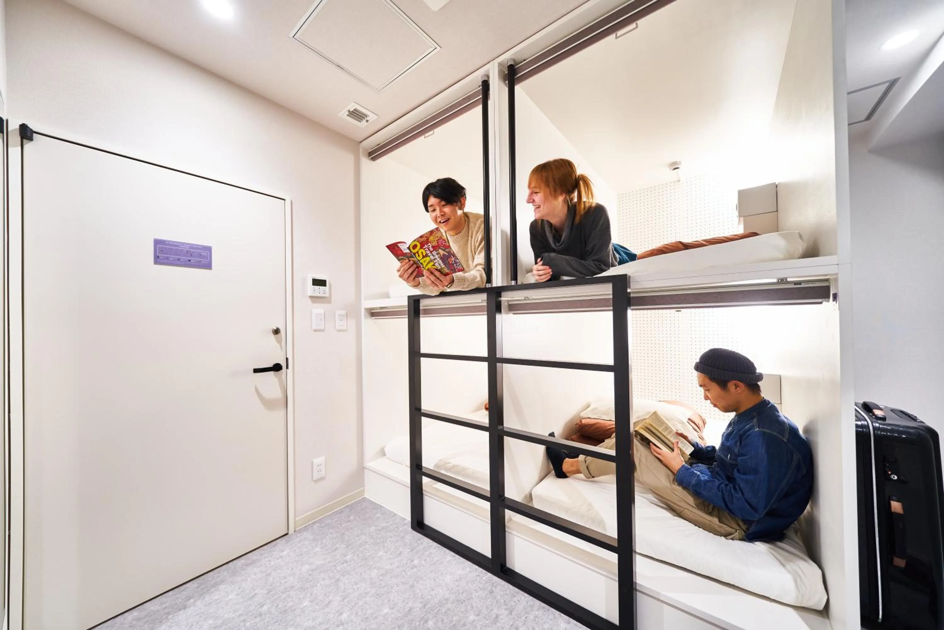 People, Bed in &AND HOSTEL SHINSAIBASHI EAST