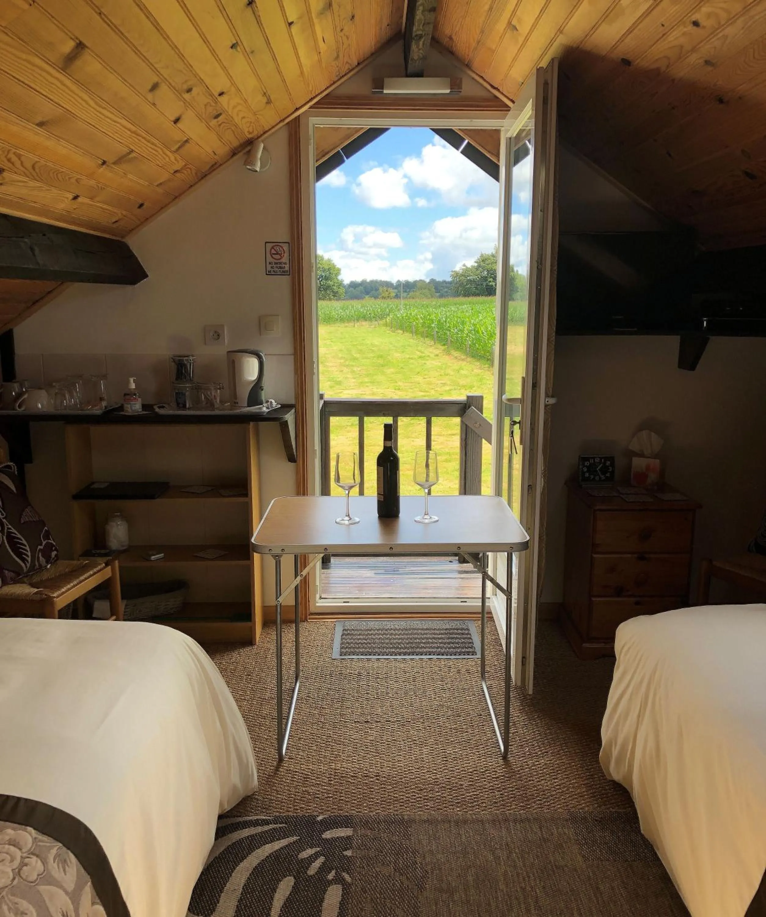 Garden view, Bed in La Blanche Roche