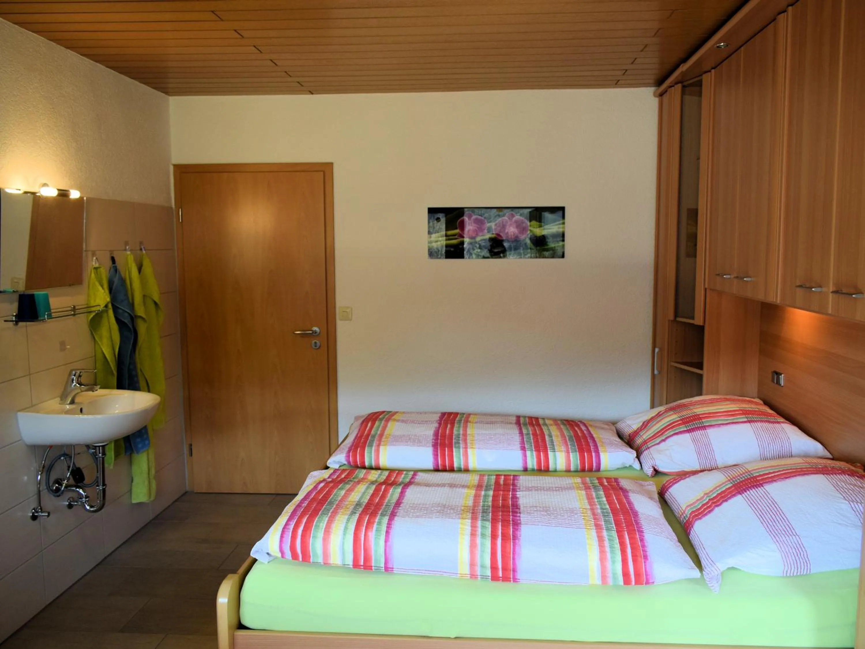 Bedroom, Bed in Gaestehaus Grau