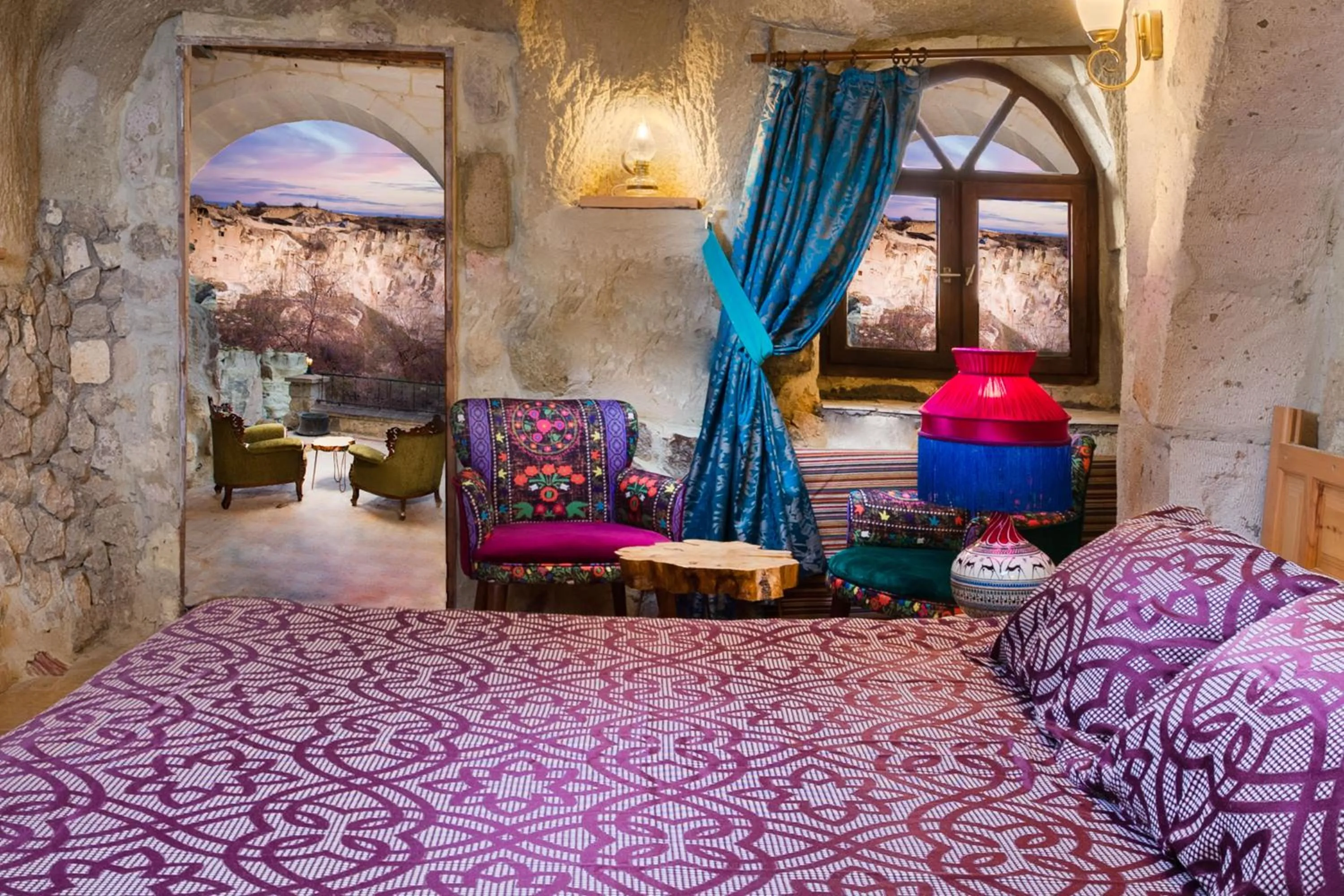 Patio, Bed in Cappadocia Splendid Cave Hotel