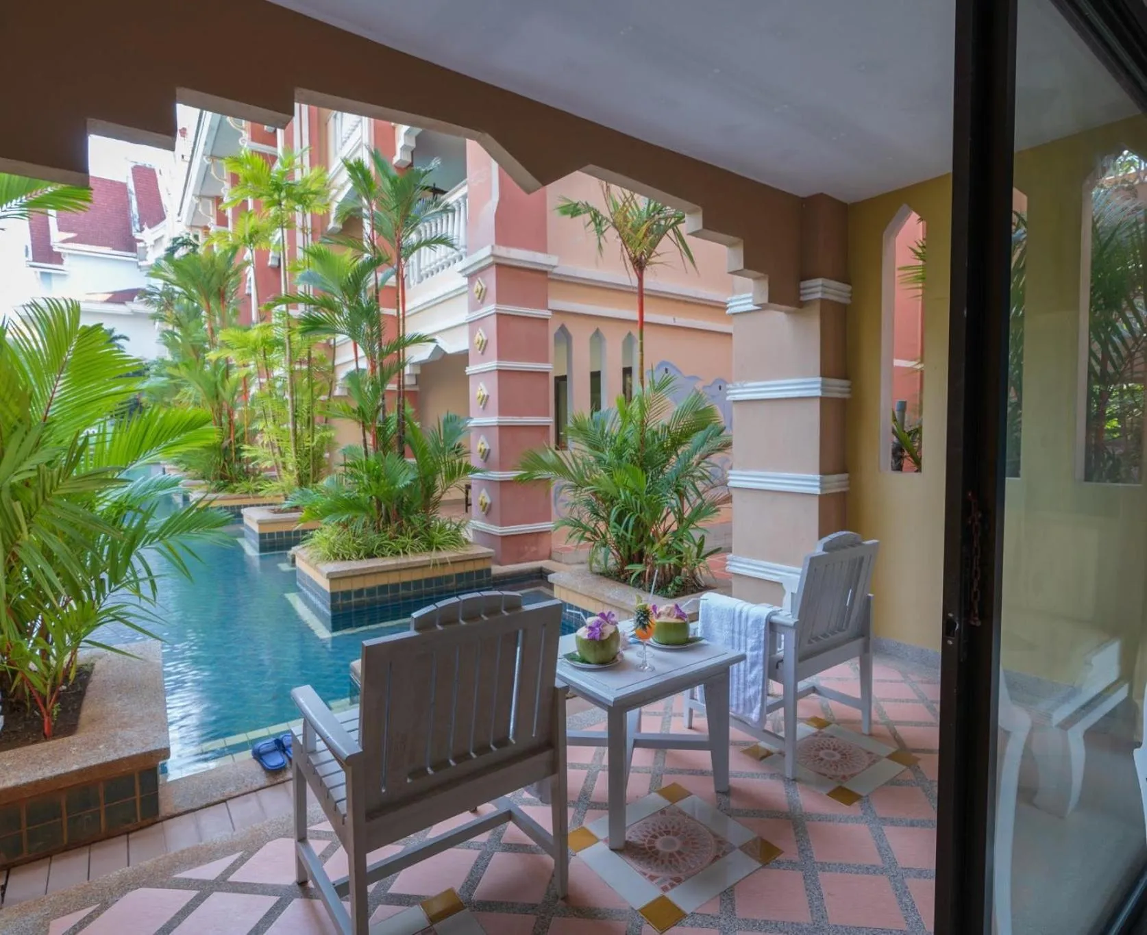 Patio in Ayodhaya Palace Beach Resort - SHA Plus certified