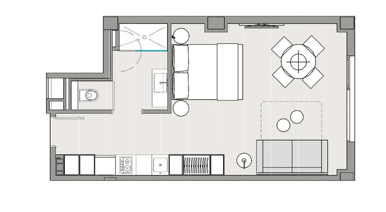Studio Apartment in Voghe Premium Flats Studio Apartment in Voghe Premium Flats