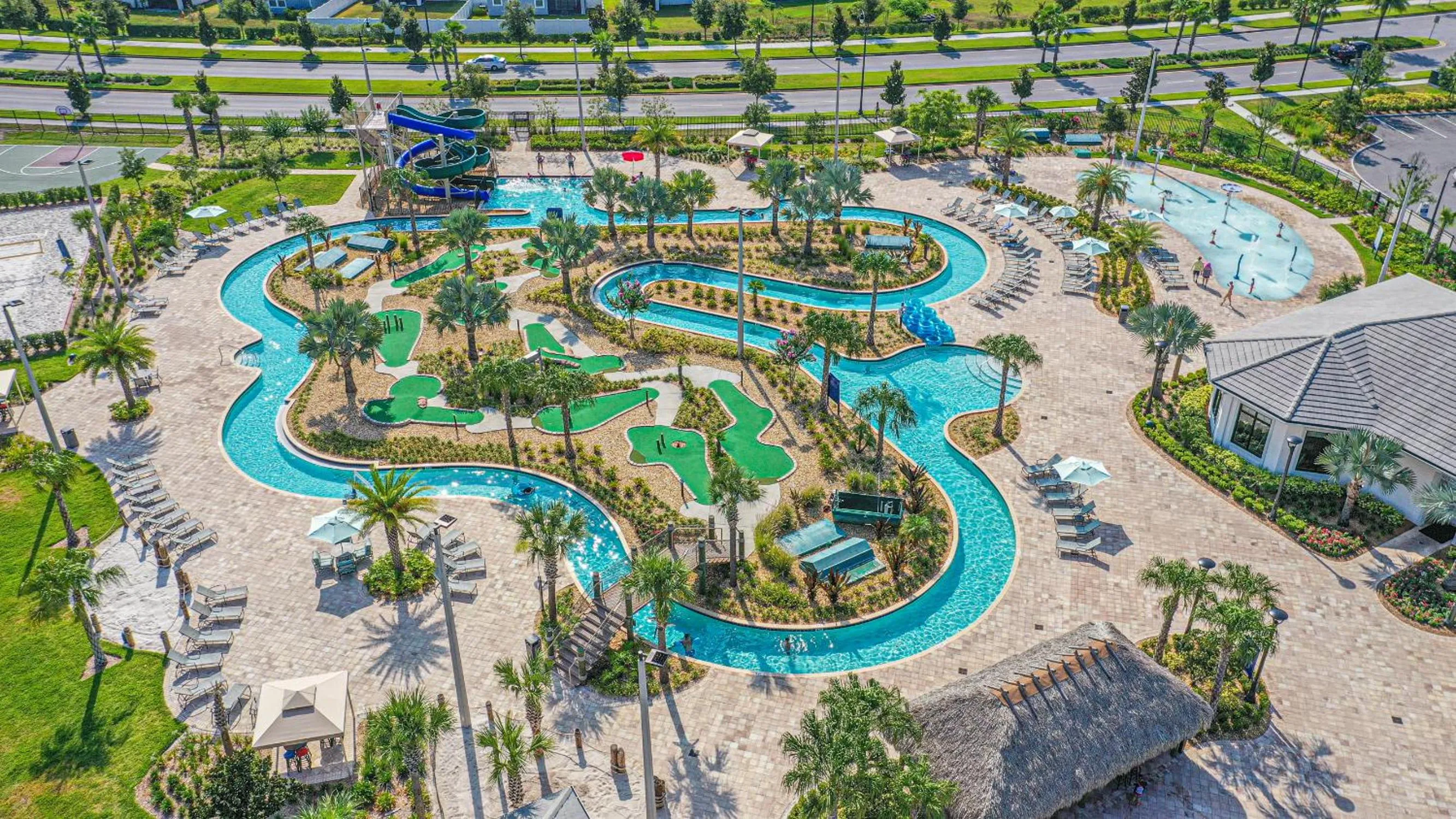 Bird's eye view in Only 5 Miles from Disney! Free Water Park! 2 Bed, 2 Bath Condo, Sleeps 8